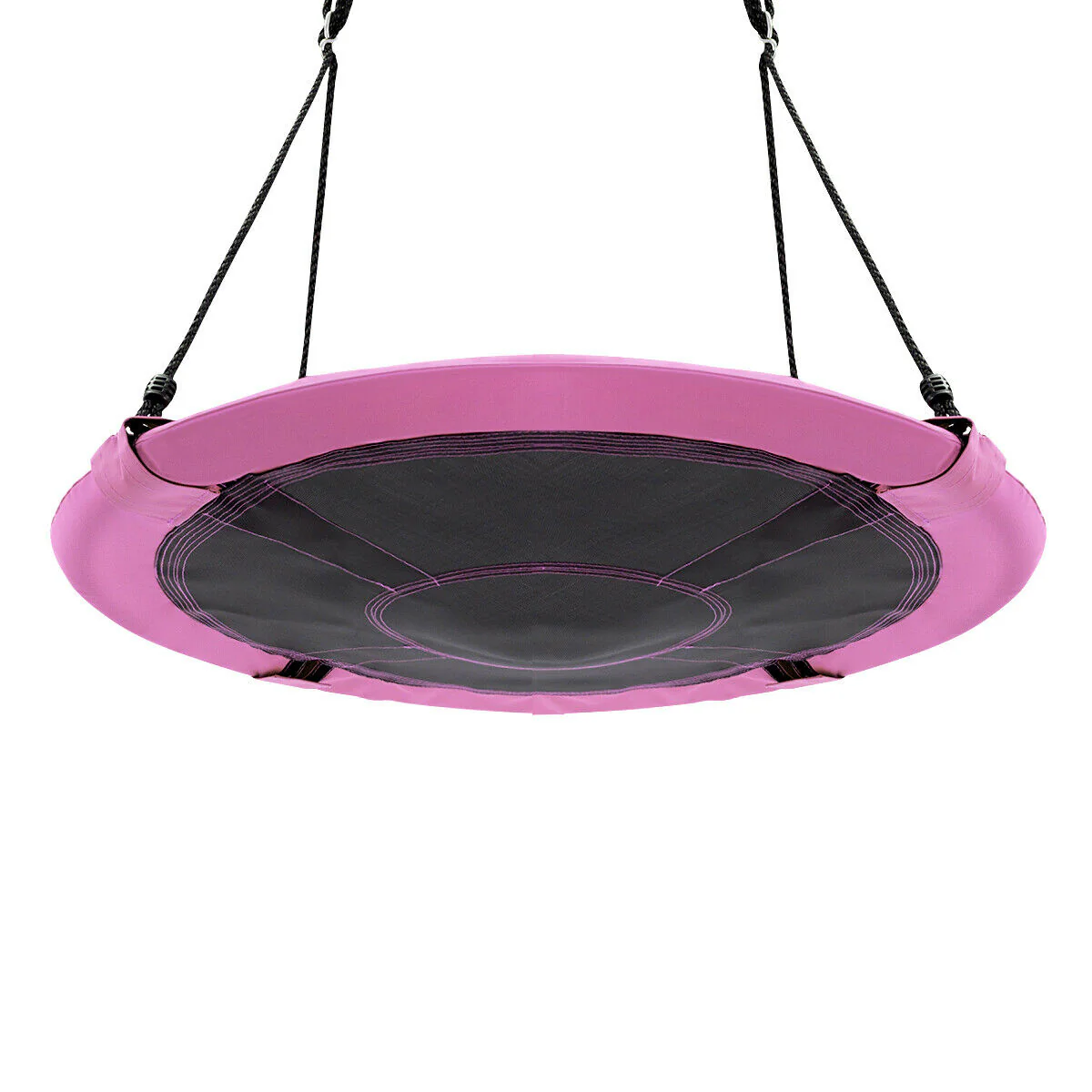 40 Inch Flying Saucer Tree Swing, Indoor Outdoor Play Set, Pink - Image 10