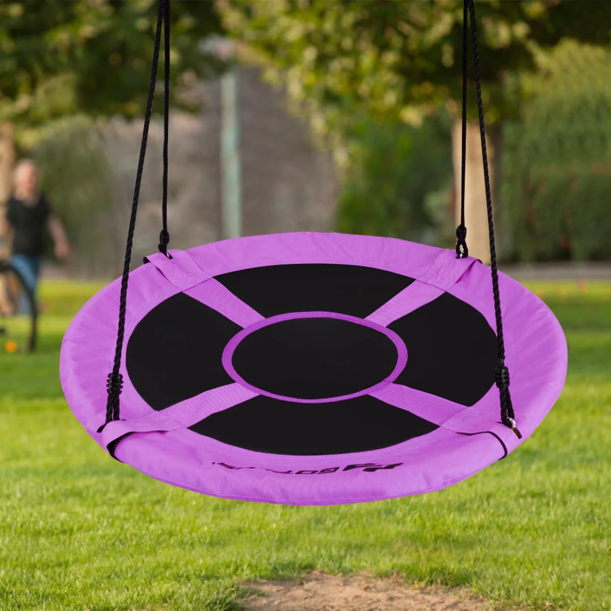 40 Inch Flying Saucer Tree Swing, Indoor Outdoor Play Set, Purple - Image 3