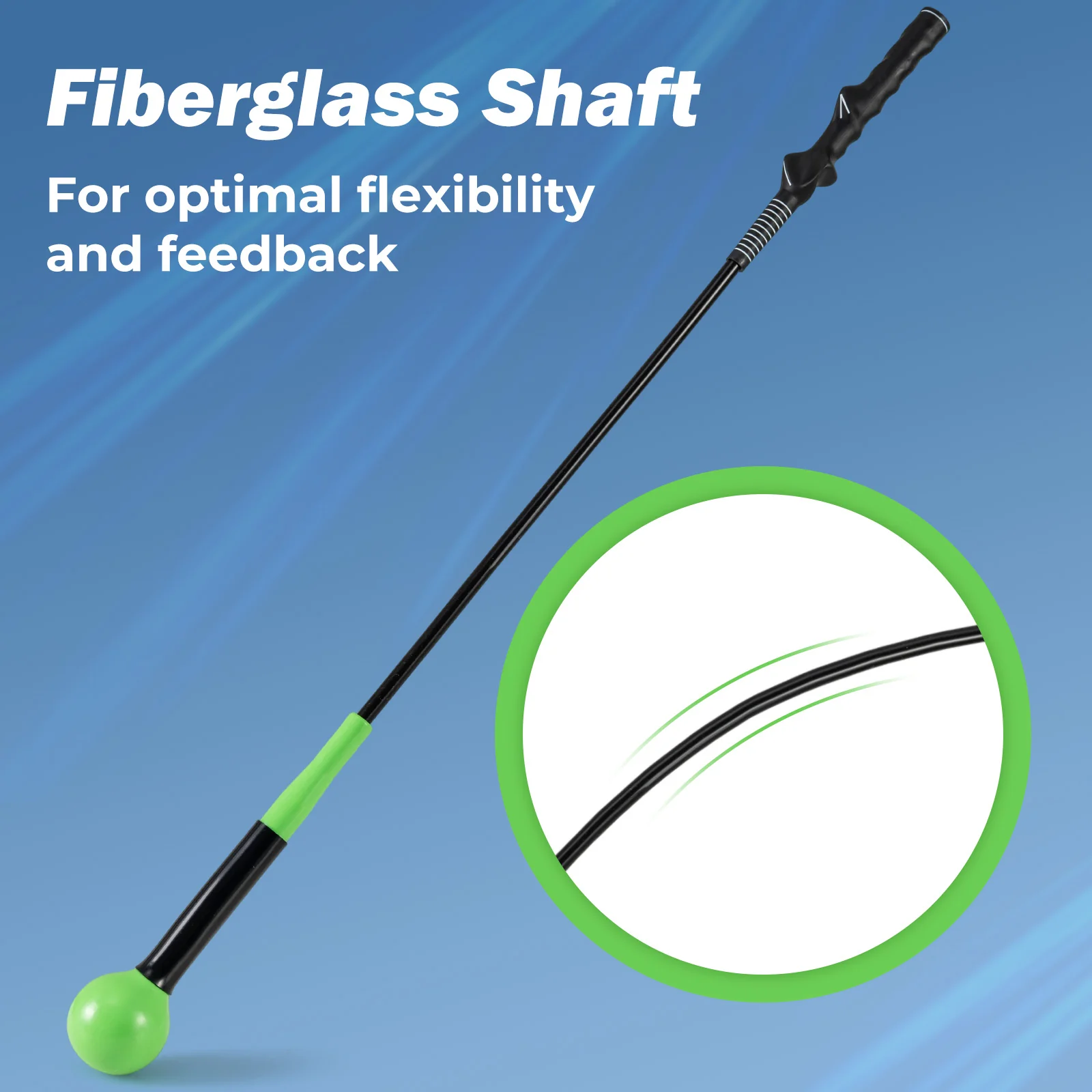 40 Inch Golf Swing Trainer Aid with Weighted Head for Grip Rhythm Balance, Green - Image 10