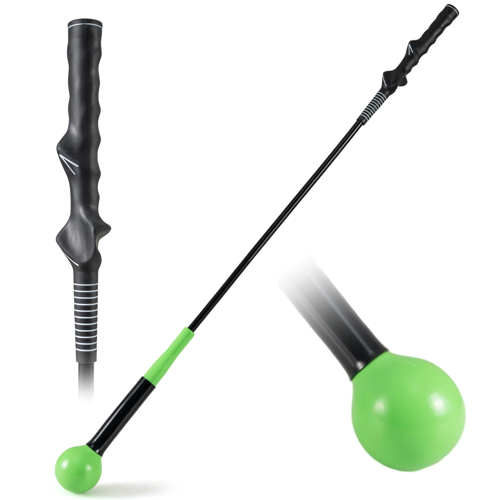 40 Inch Golf Swing Trainer Aid with Weighted Head for Grip Rhythm Balance, Green - Image 5
