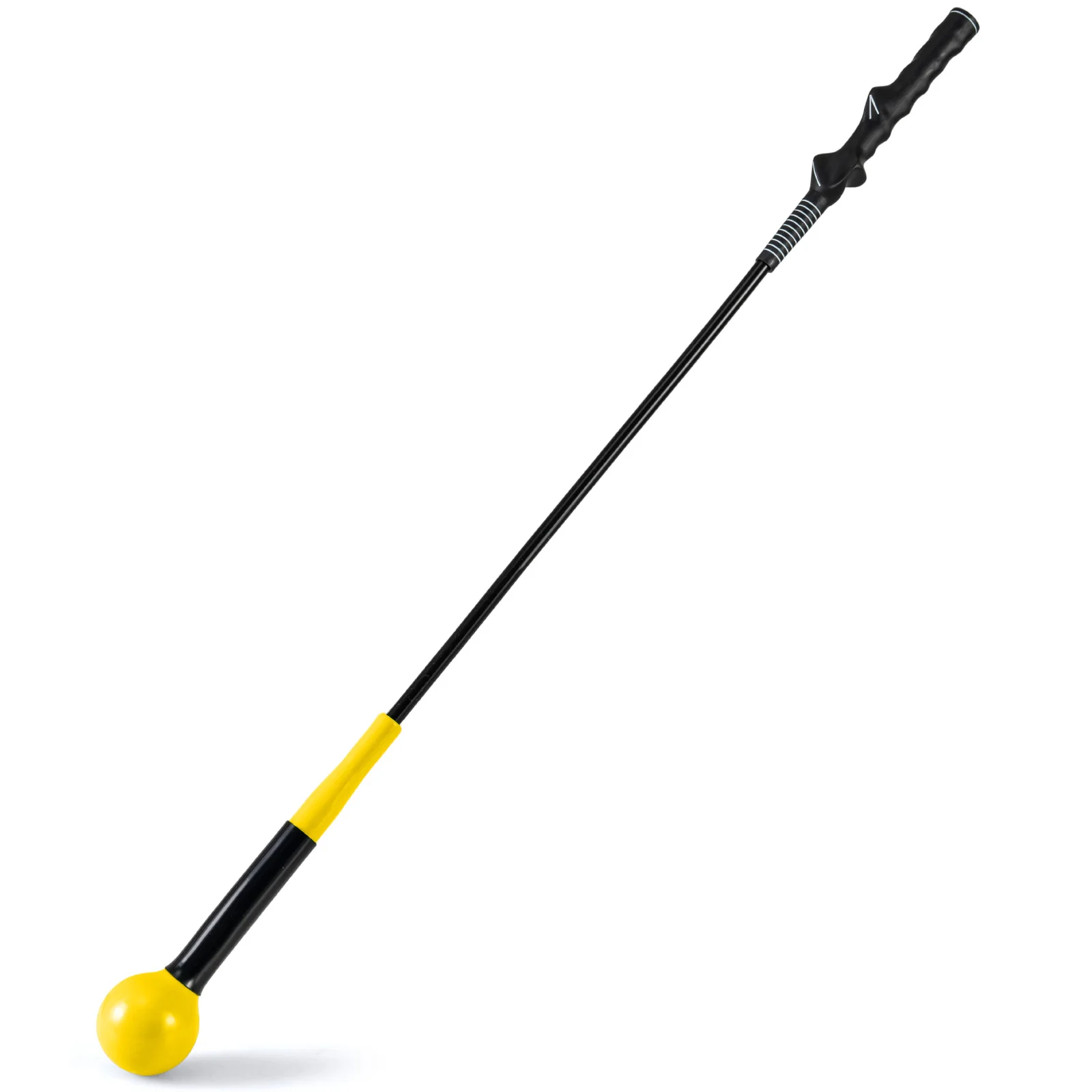40 Inch Golf Swing Trainer Aid with Weighted Head for Grip Rhythm Balance, Yellow - Image 4