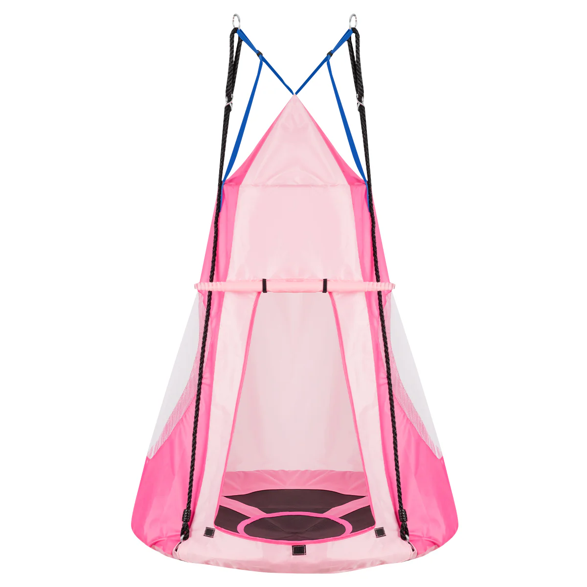 40 Inch Kids Hanging Chair, Detachable Swing Tent Set, Pink - Image 4