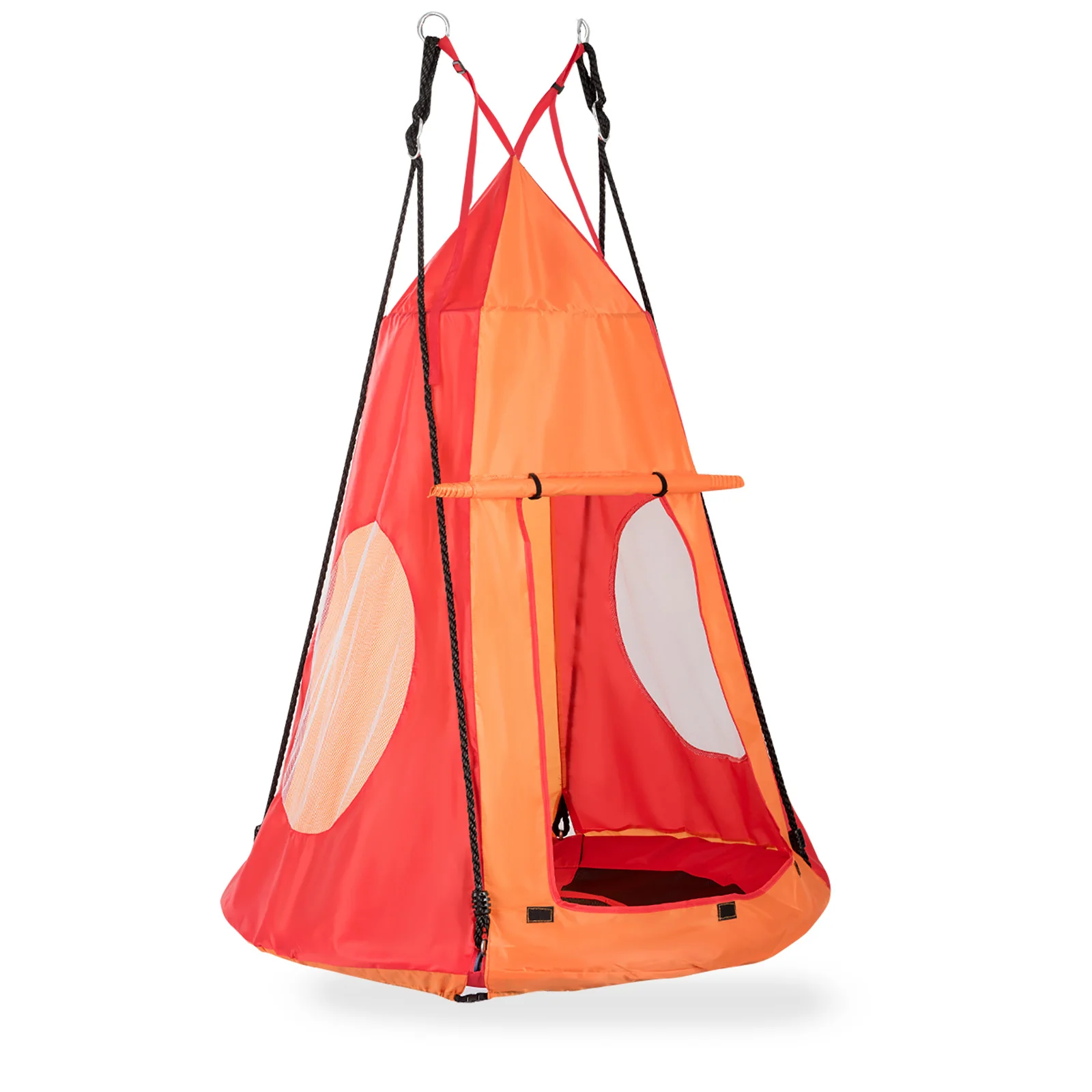 40 Inch Kids Hanging Chair Swing Tent Set, Orange