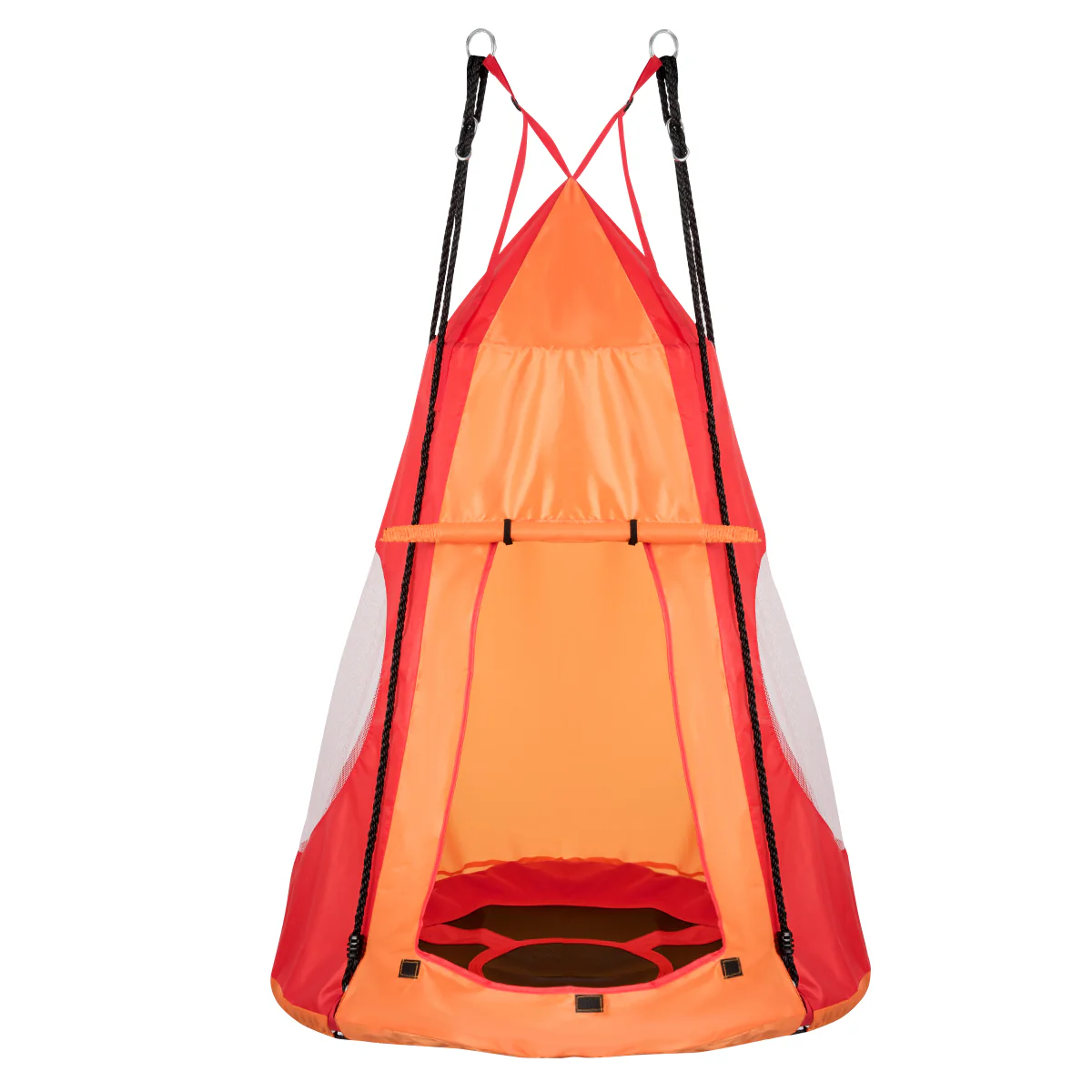 40 Inch Kids Hanging Chair Swing Tent Set, Orange - Image 6