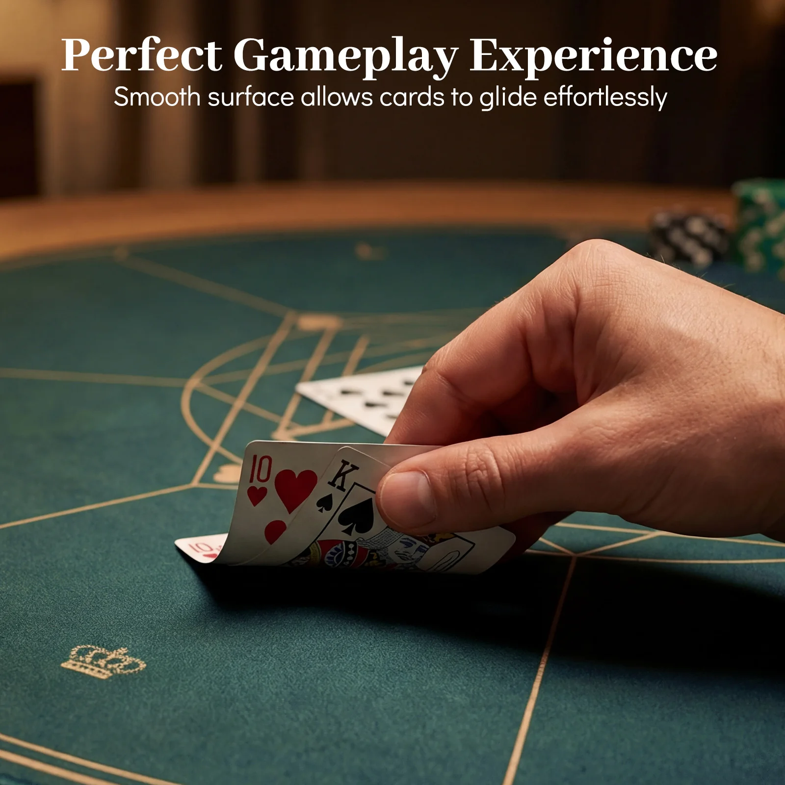 40 Inch Round Poker Mat, Portable Foldable Anti-Slip, Green - Image 7