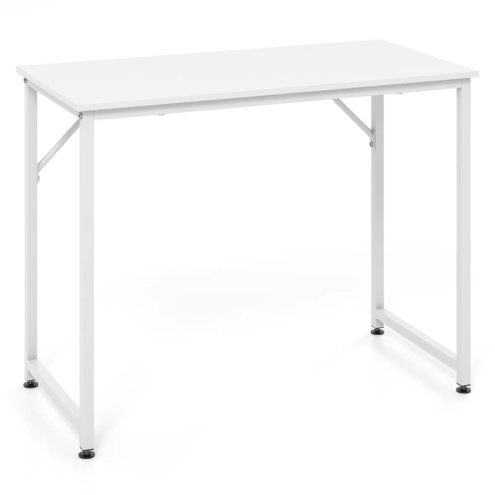 40 Inch Small Computer Desk, Heavy-Duty Metal Frame, White - Image 5