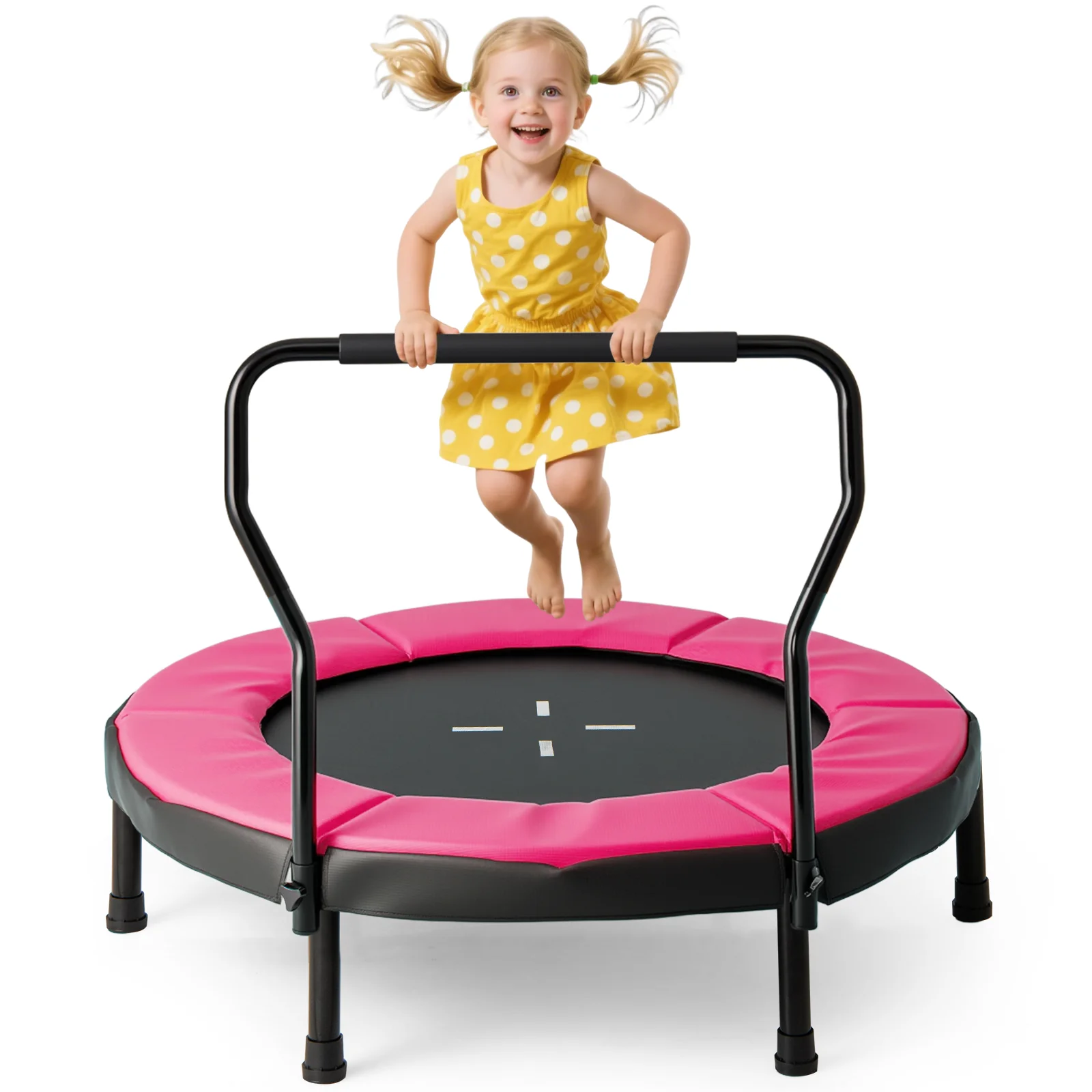 40 Inch Trampoline For Kids, Indoor Outdoor Fitness, Pink