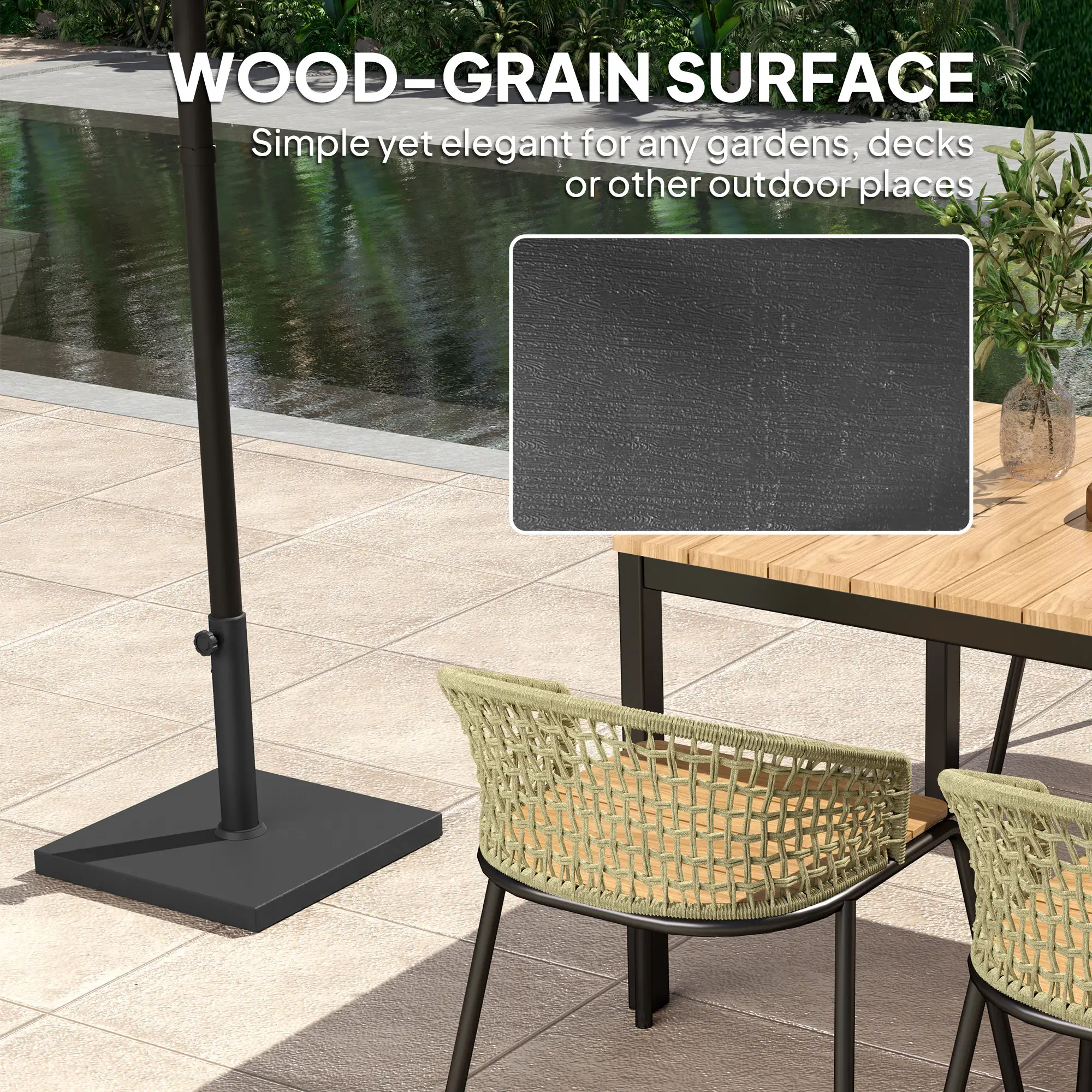 40 Lbs Concrete Umbrella Base, 1.5"/1.9", Black - Image 6