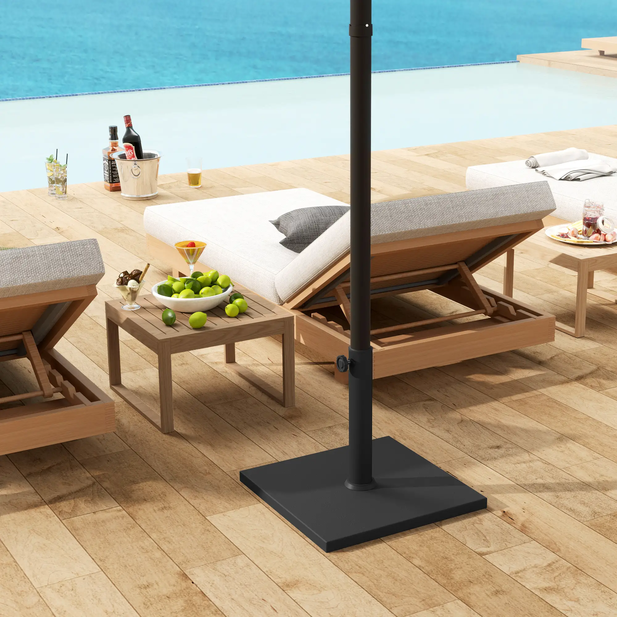 40 Lbs Concrete Umbrella Base, 1.5"/1.9", Black - Image 7