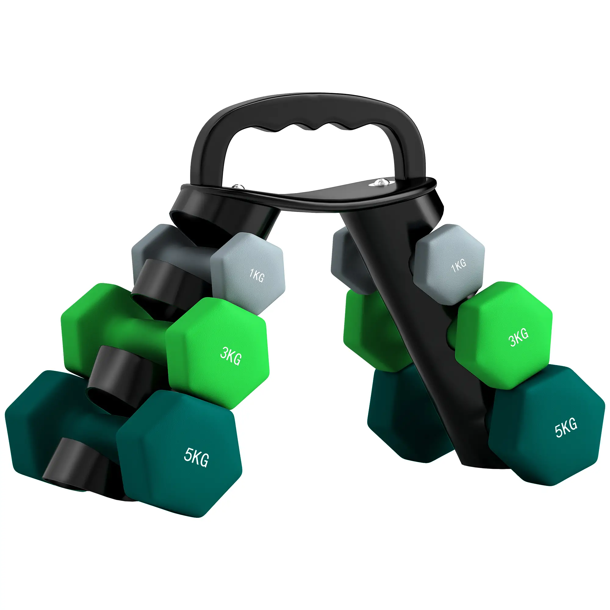 40 LBS Hex Dumbbell Set, Adjustable, Home Gym, Green - Image 11