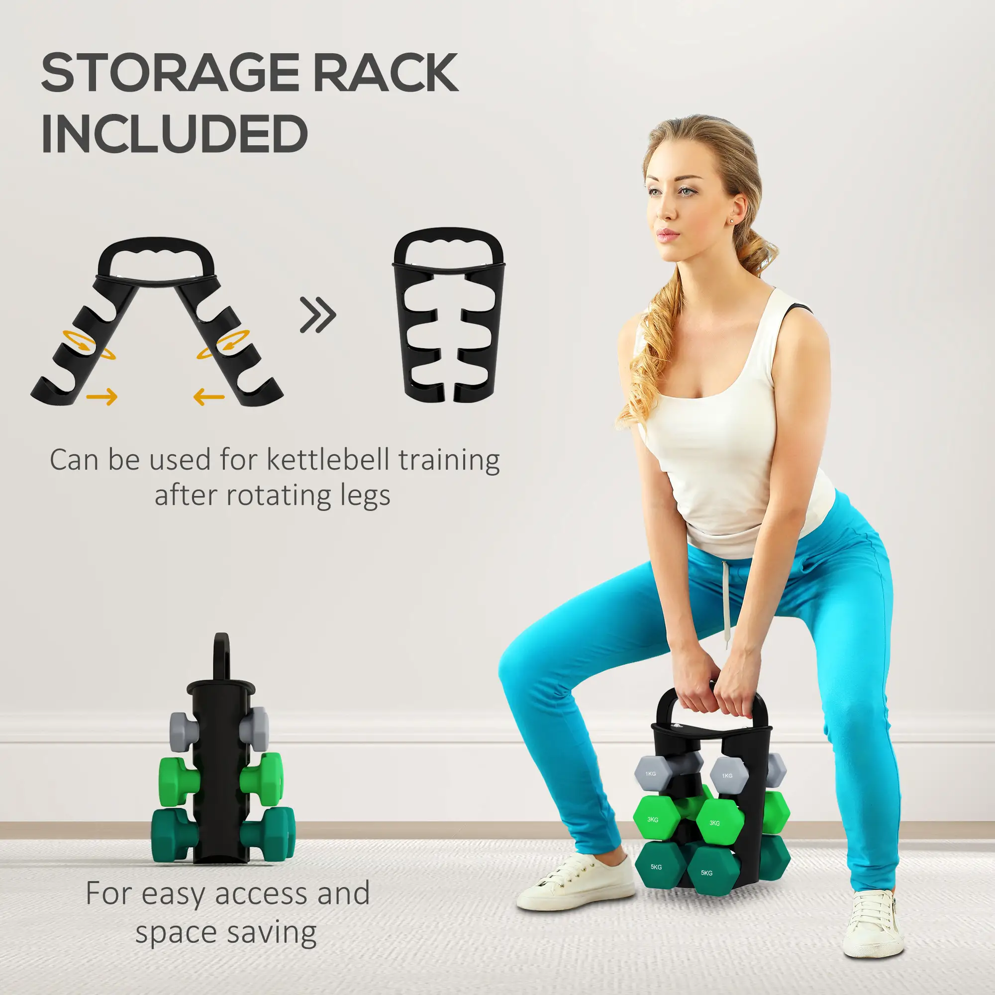 40 LBS Hex Dumbbell Set, Adjustable, Home Gym, Green - Image 5