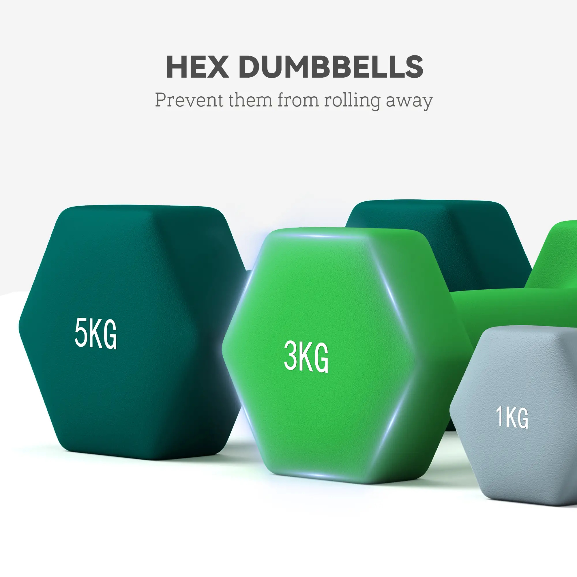 40 LBS Hex Dumbbell Set, Adjustable, Home Gym, Green - Image 7