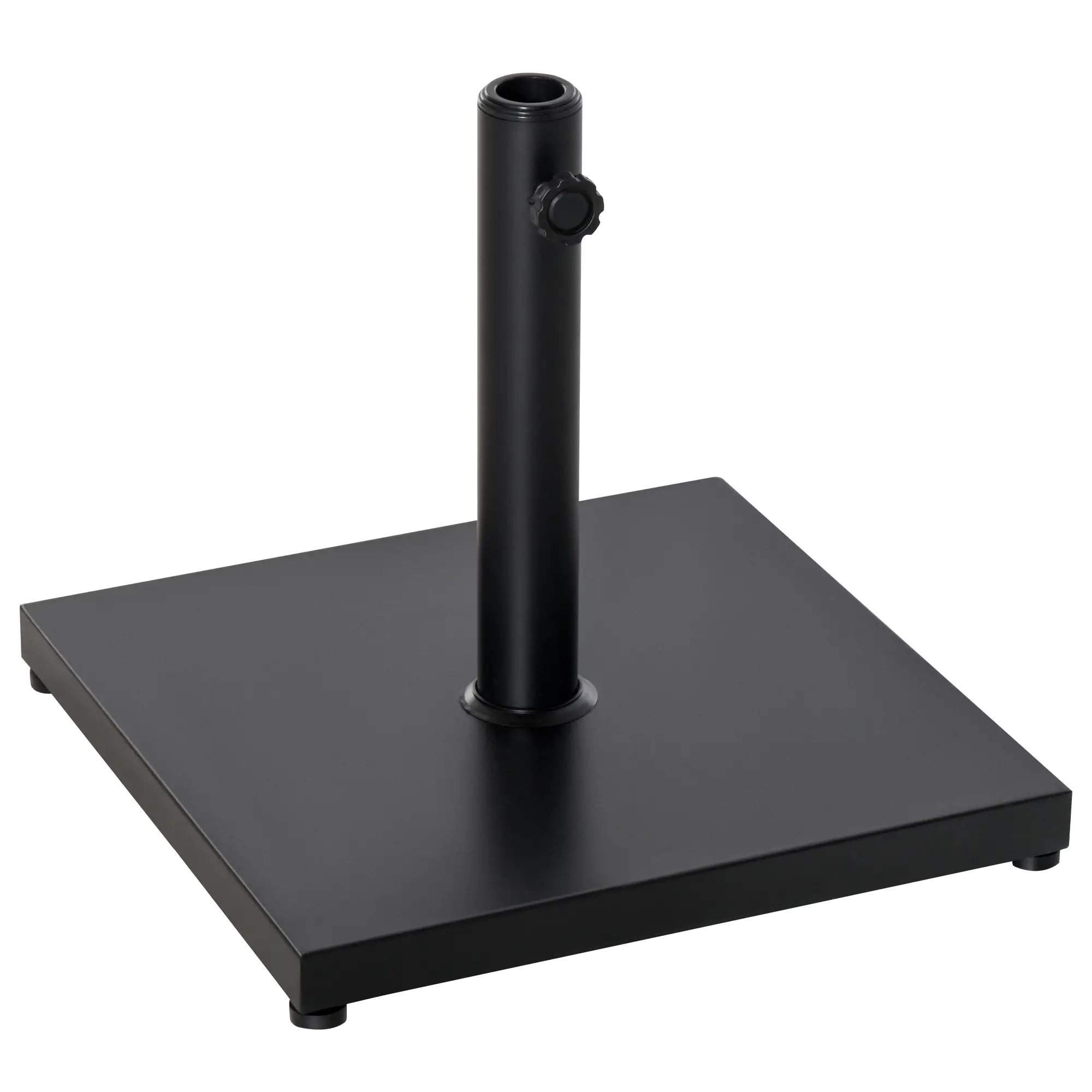 40 lbs Steel Square Parasol Stand Base, Adjustable Knob, Black - Image 11