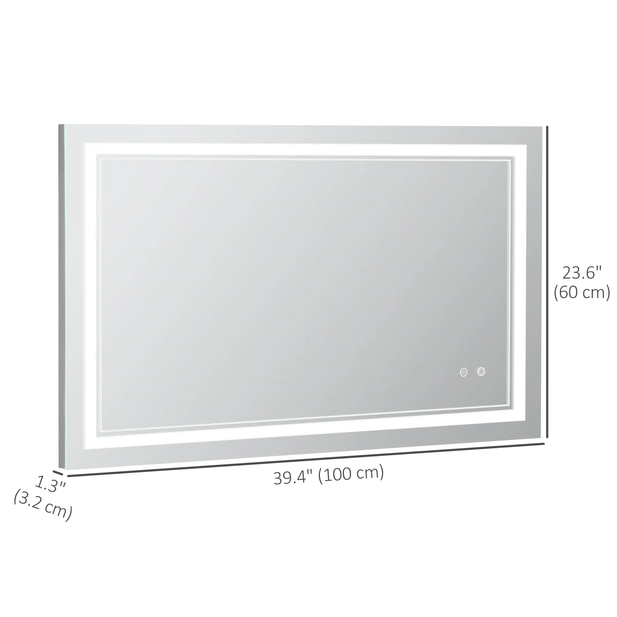 40" x 24" LED Bathroom Mirror, Dimmable, 3 Color, Touch Control, Color - Image 3