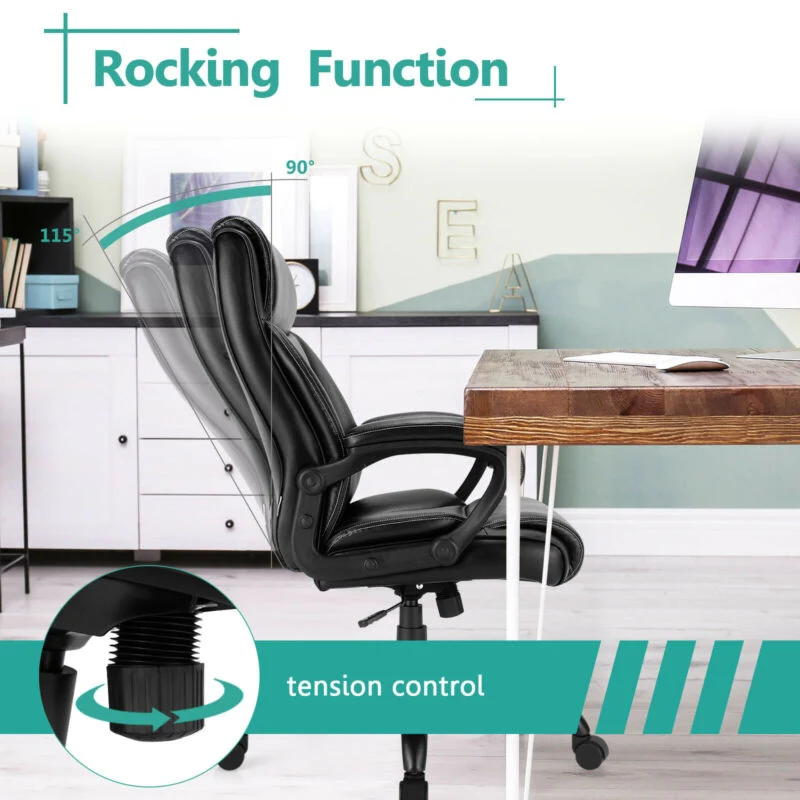400 Pounds Adjustable High Back Leather Office Chair - Image 3