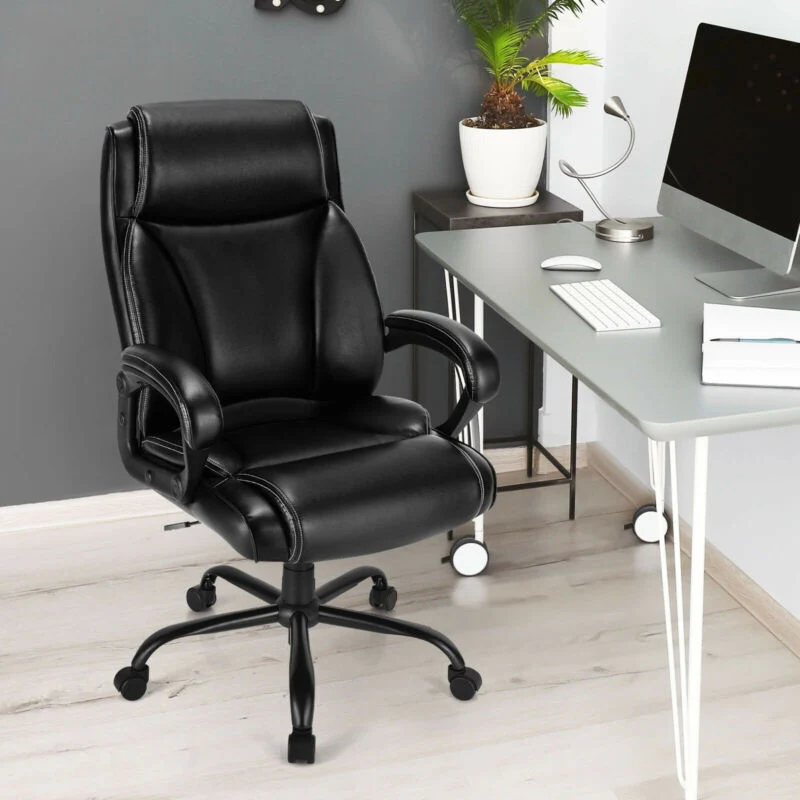 400 Pounds Adjustable High Back Leather Office Chair - Image 7