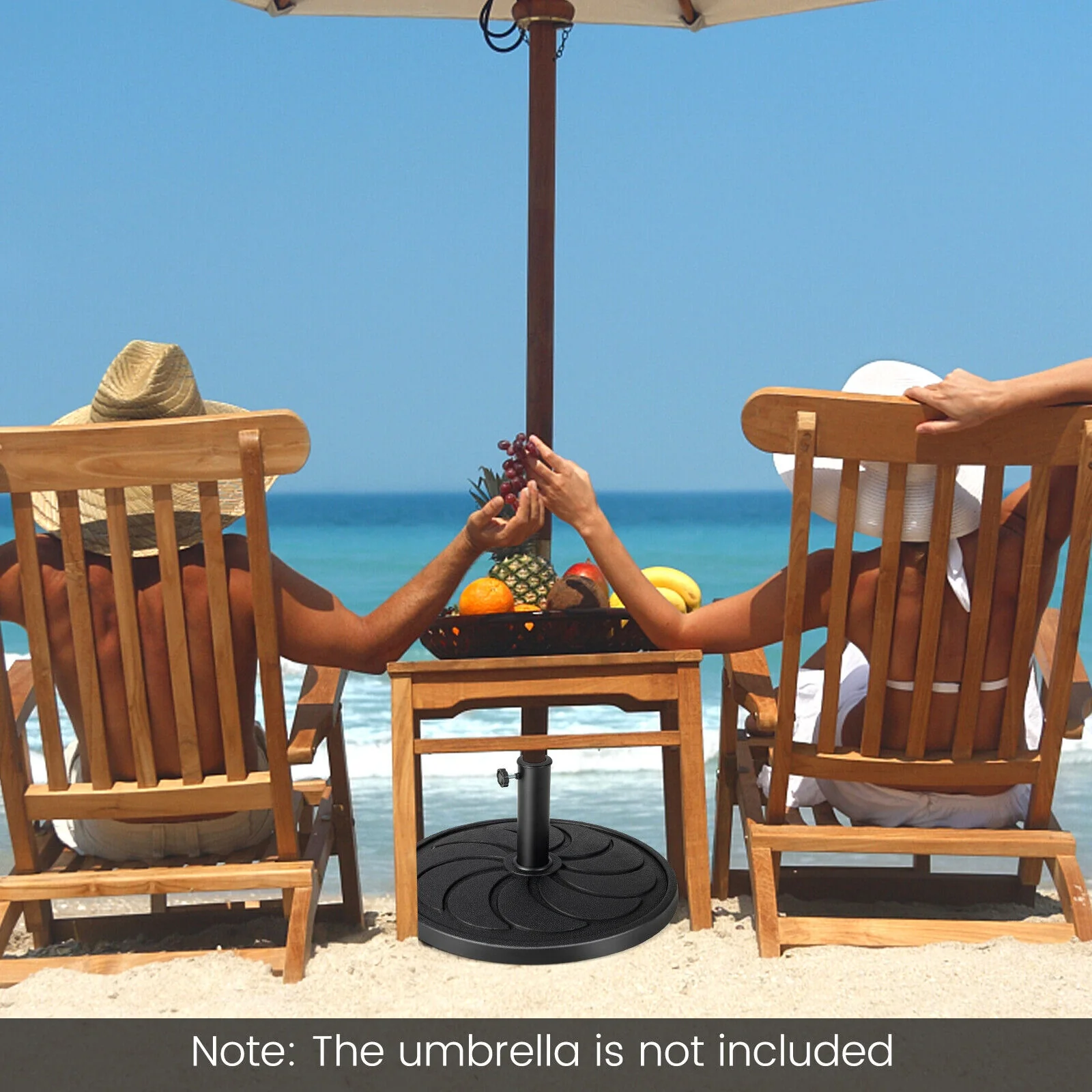 40LBS 21.5Inch Round Outdoor Umbrella Base, Black - Image 7