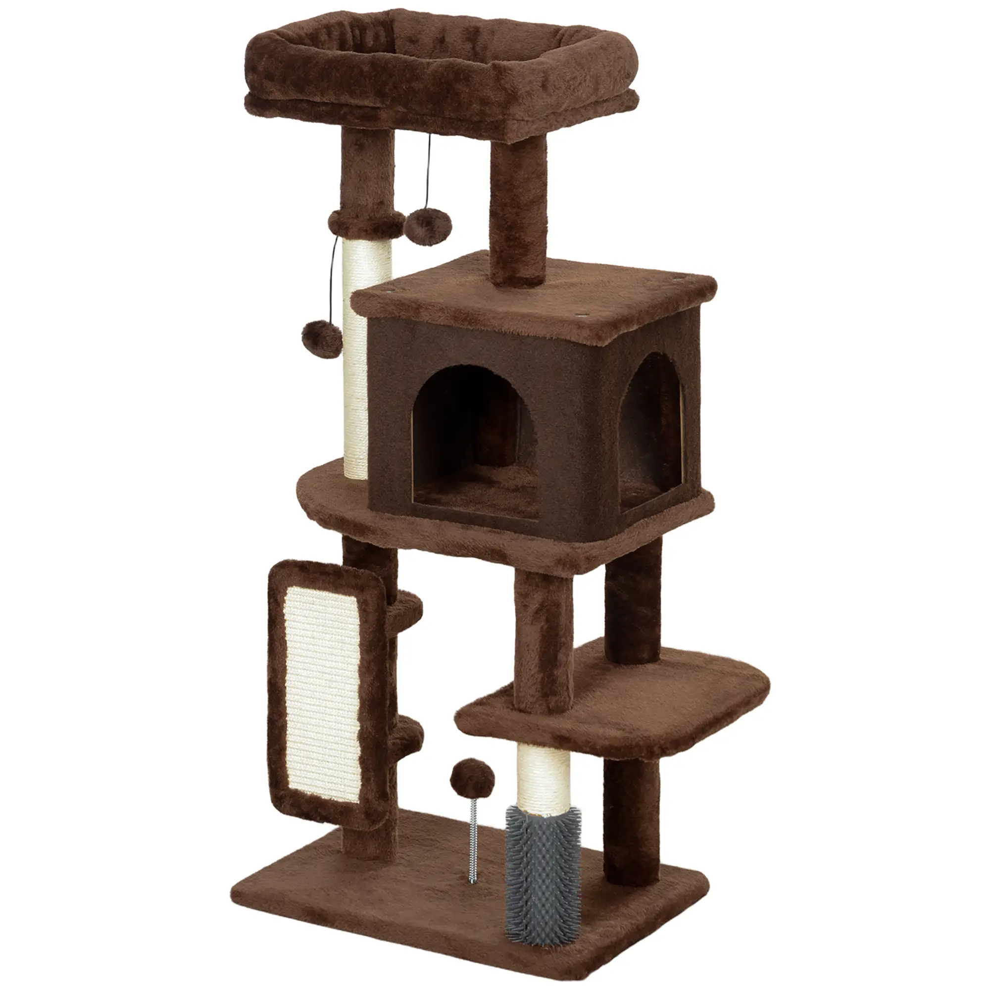 41" Cat Tree with Scratching Posts, Bed, Condo & Toys