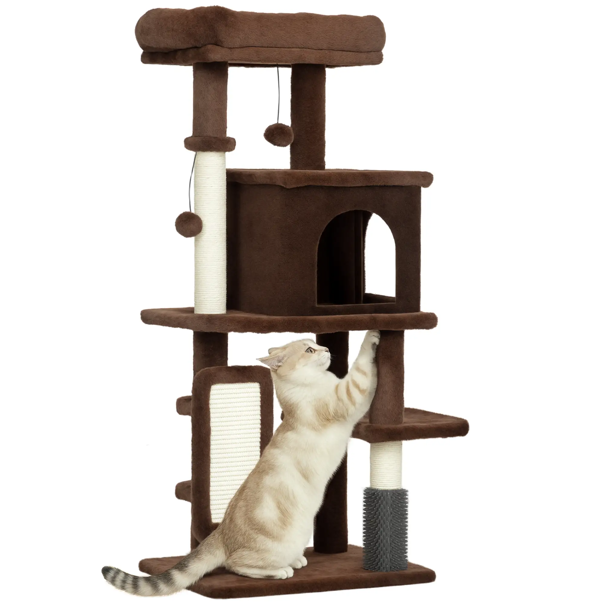 41" Cat Tree with Scratching Posts, Bed, Condo & Toys - Image 11