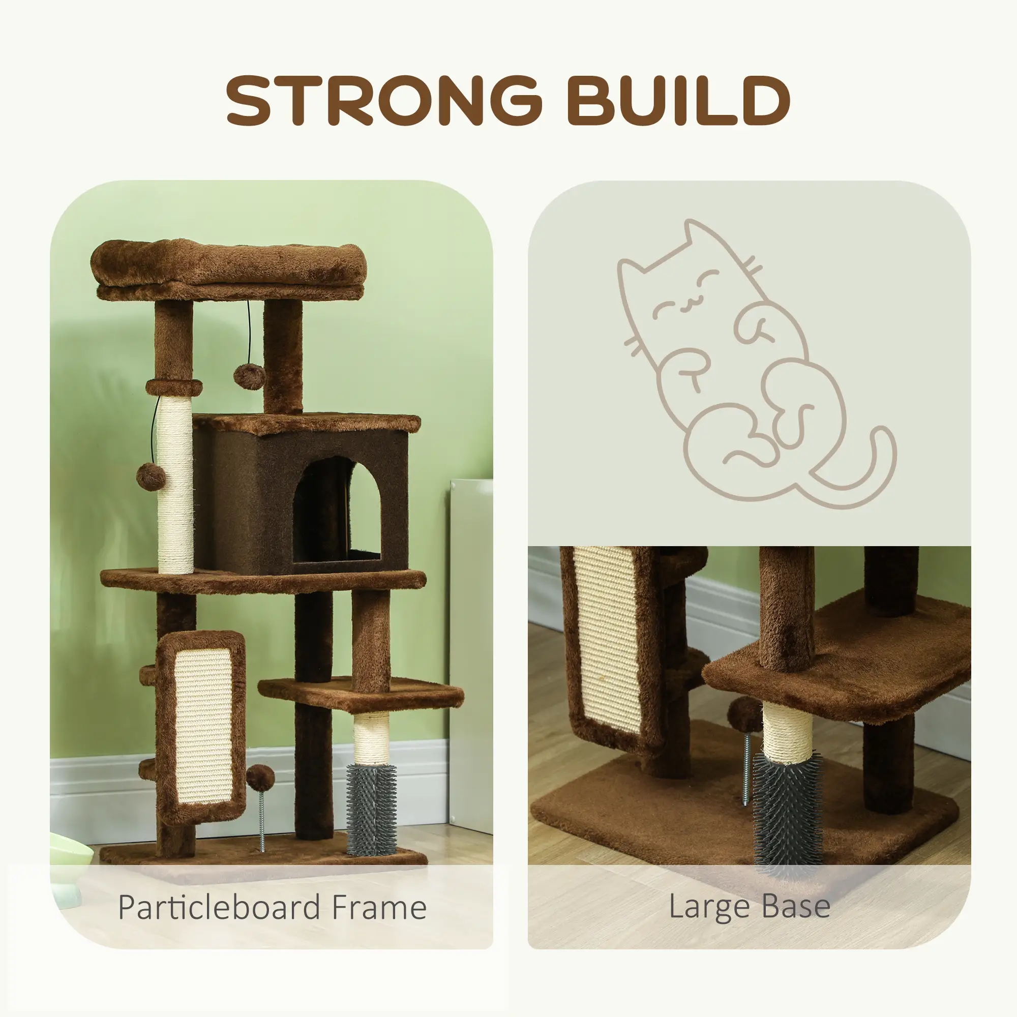 41" Cat Tree with Scratching Posts, Bed, Condo & Toys - Image 6