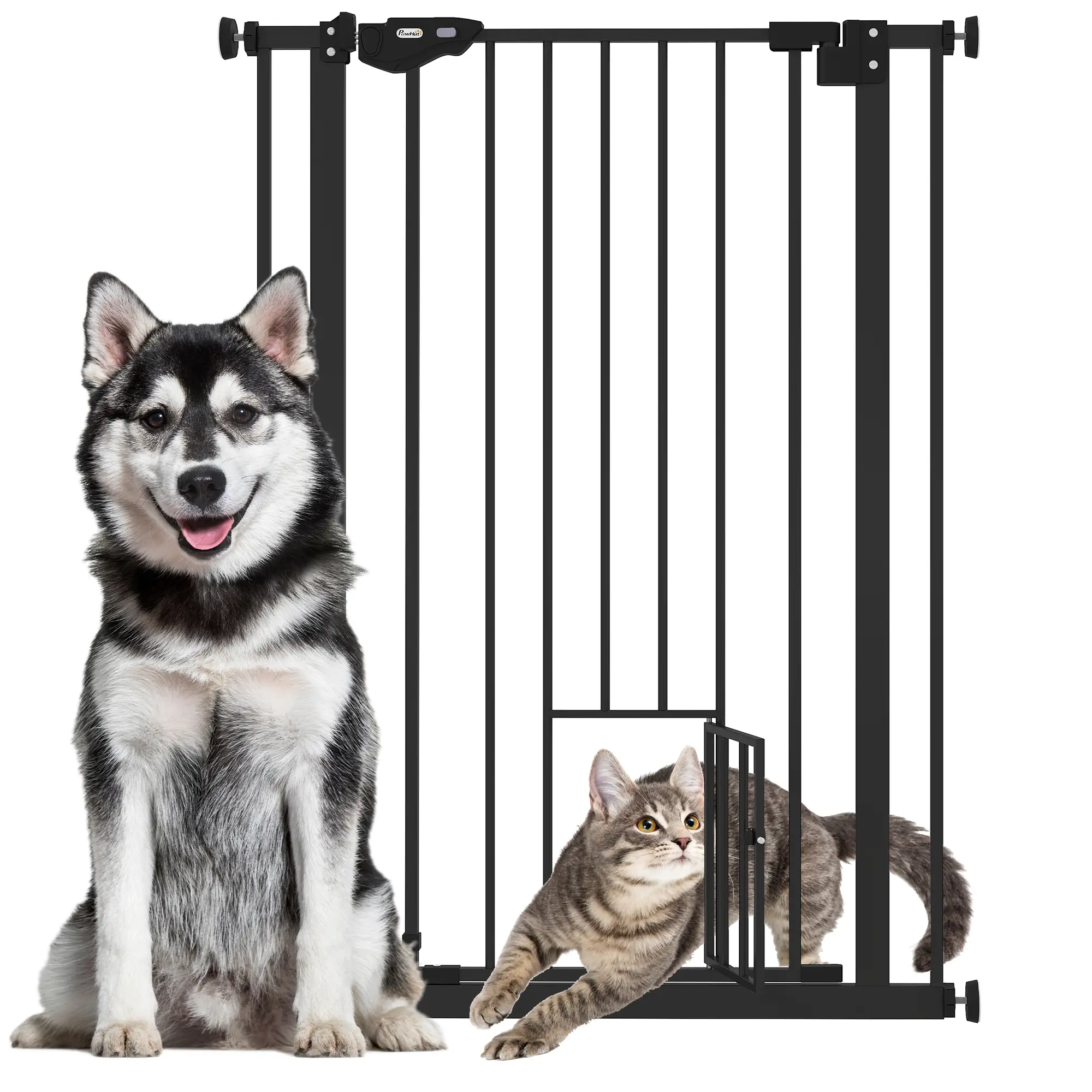 41" Easy Open Indoor Dog Gate, Black