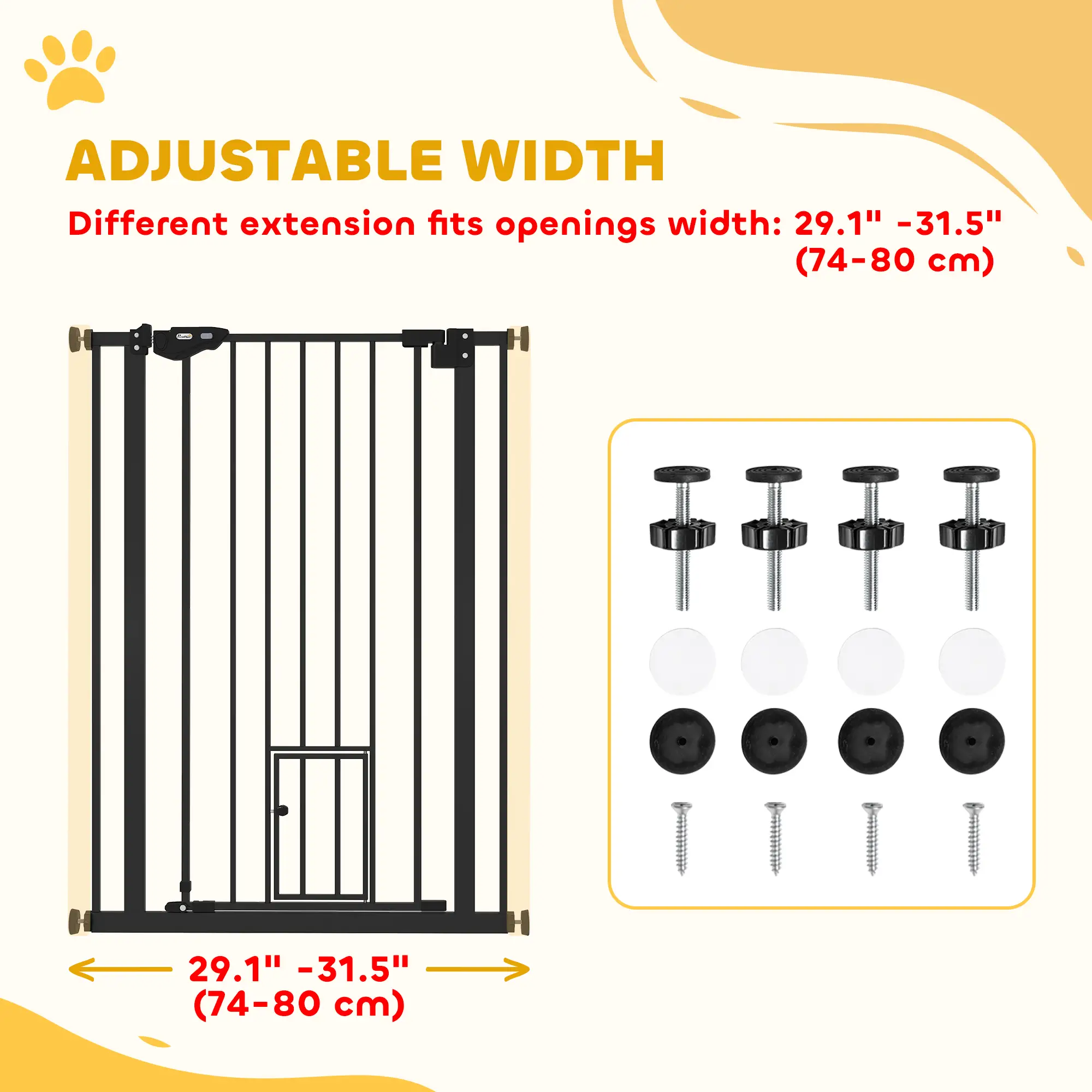 41" Easy Open Indoor Dog Gate, Black - Image 4