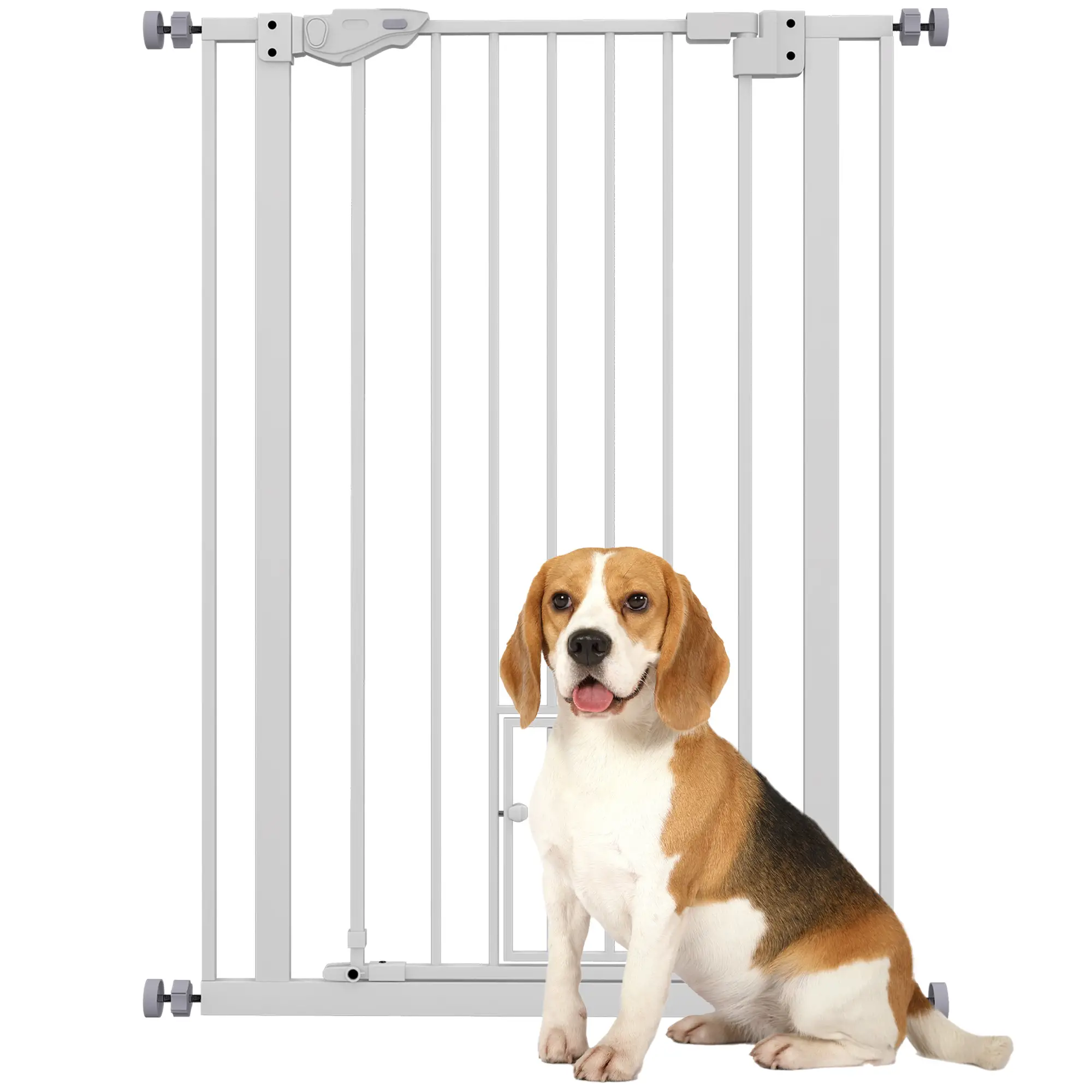 41" Easy Open Indoor Dog Gate, White