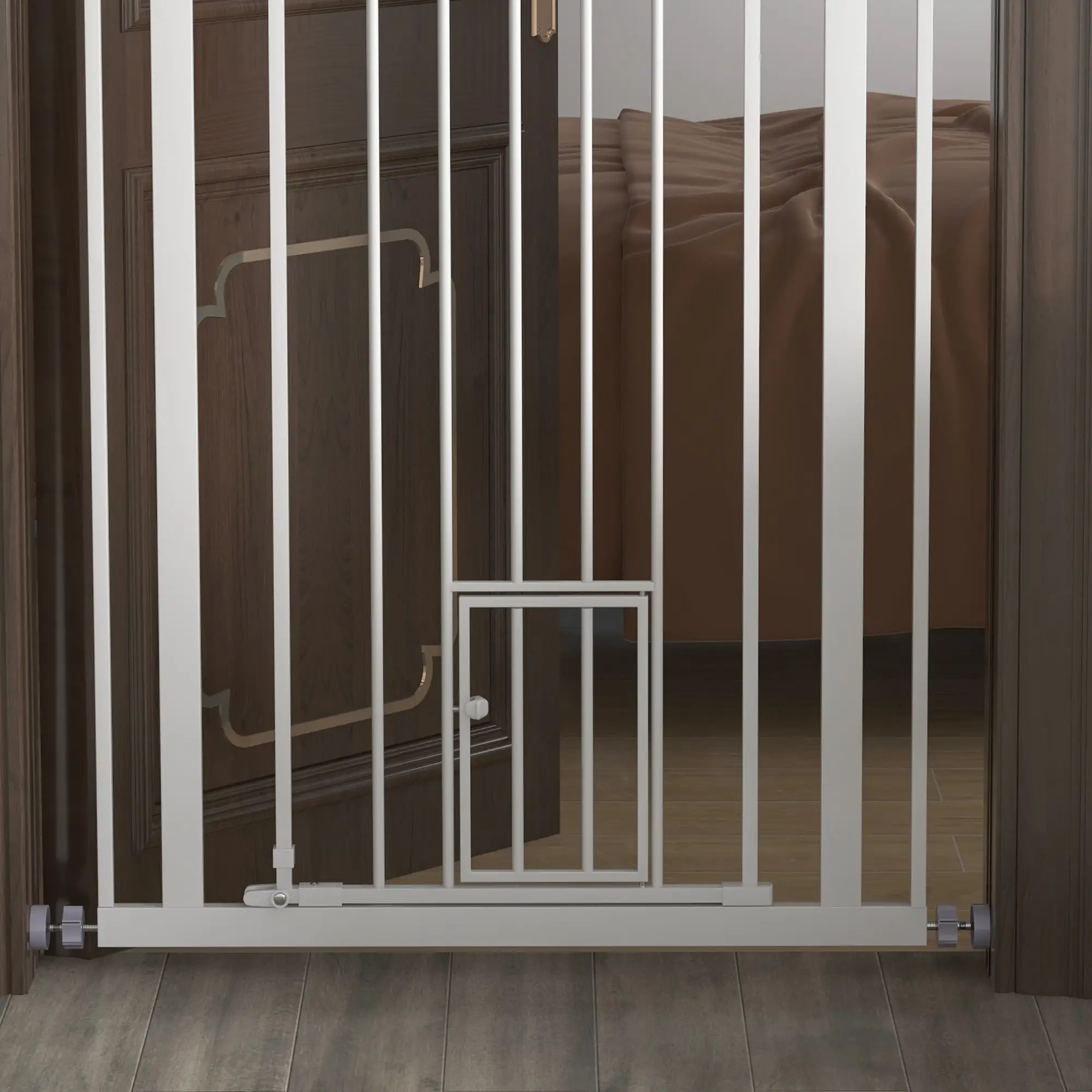 41" Easy Open Indoor Dog Gate, White - Image 10