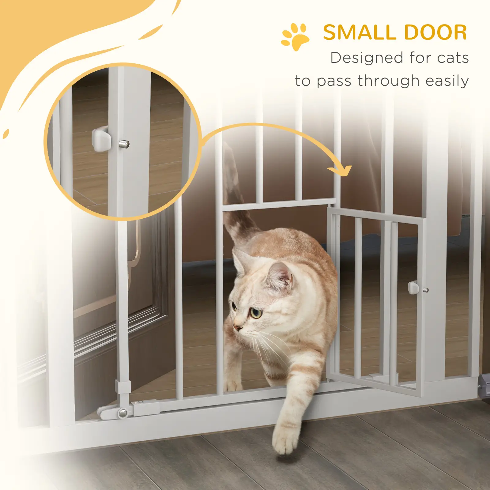 41" Easy Open Indoor Dog Gate, White - Image 7