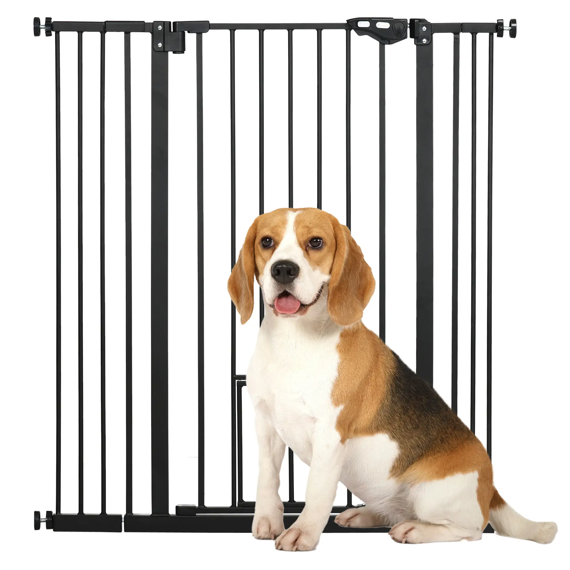 41" Easy Open Indoor Dog Gates for Doorways, House, Stair - Black - Image 11