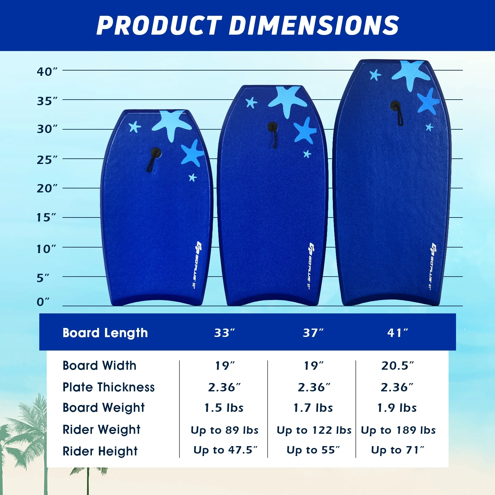 41 Inch Lightweight Super Portable Surfing Bodyboard-S, Blue - Image 5