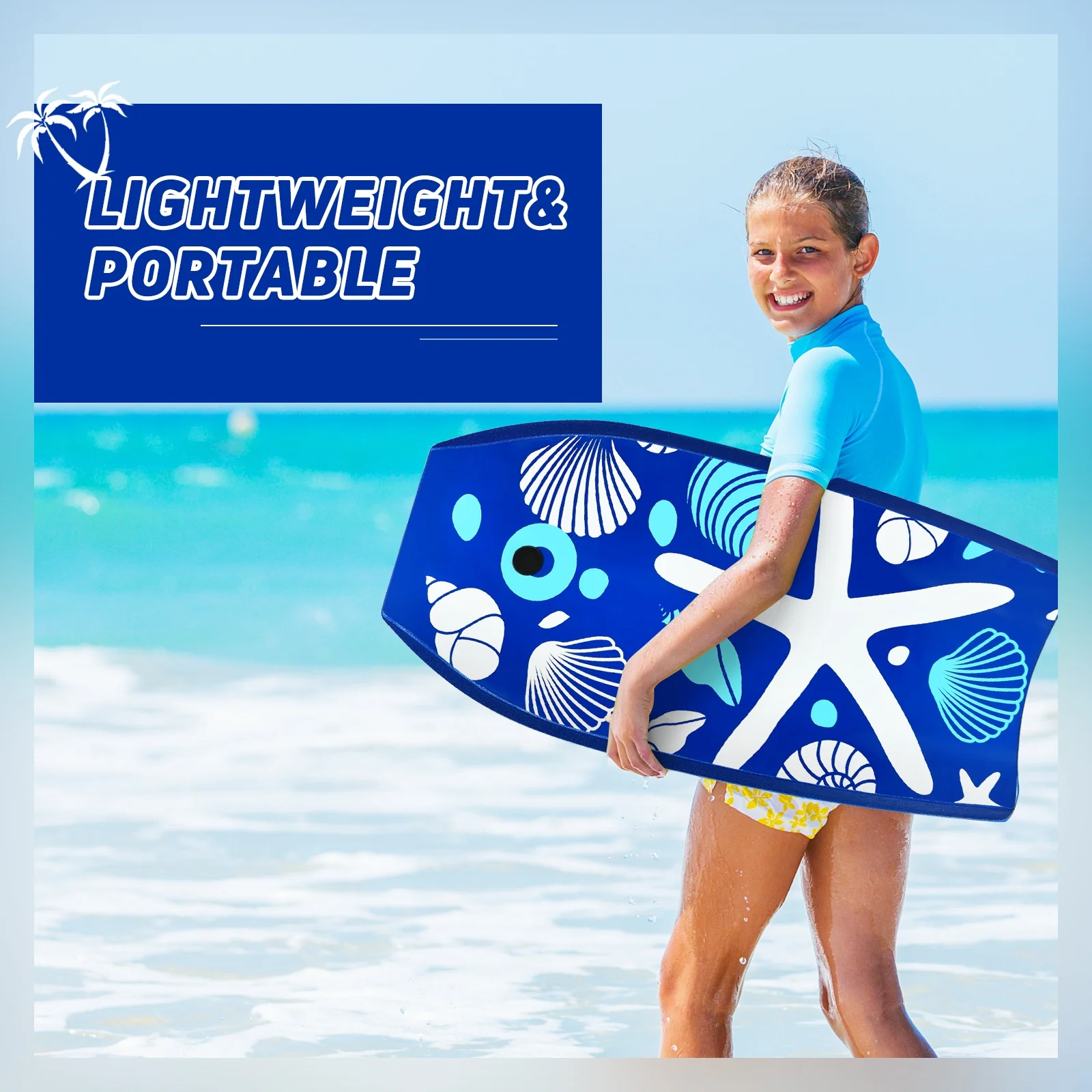 41 Inch Lightweight Super Portable Surfing Bodyboard-S, Blue - Image 8