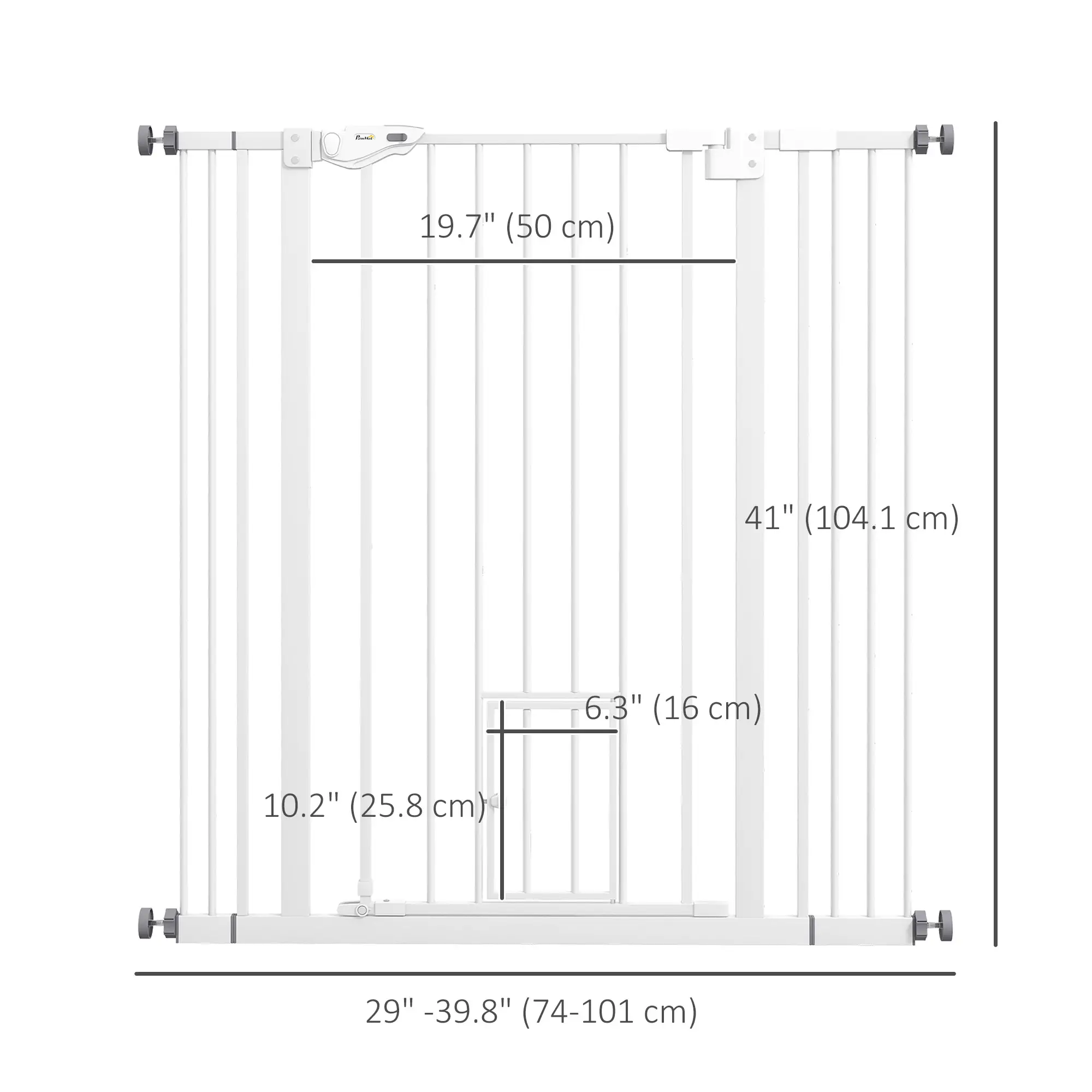 41" Indoor Dog Gate, Easy Open, White - Image 3