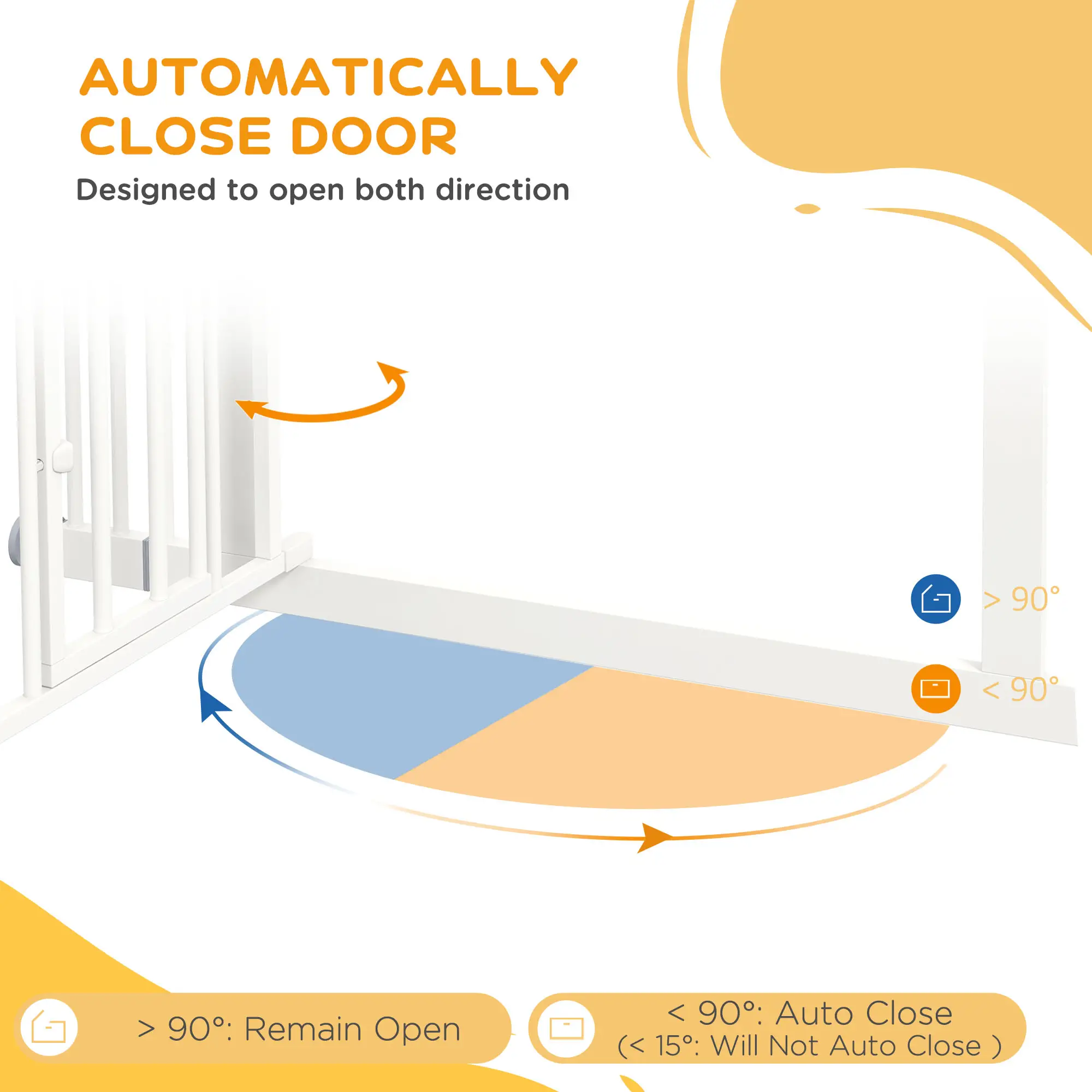 41" Indoor Dog Gate, Easy Open, White - Image 5