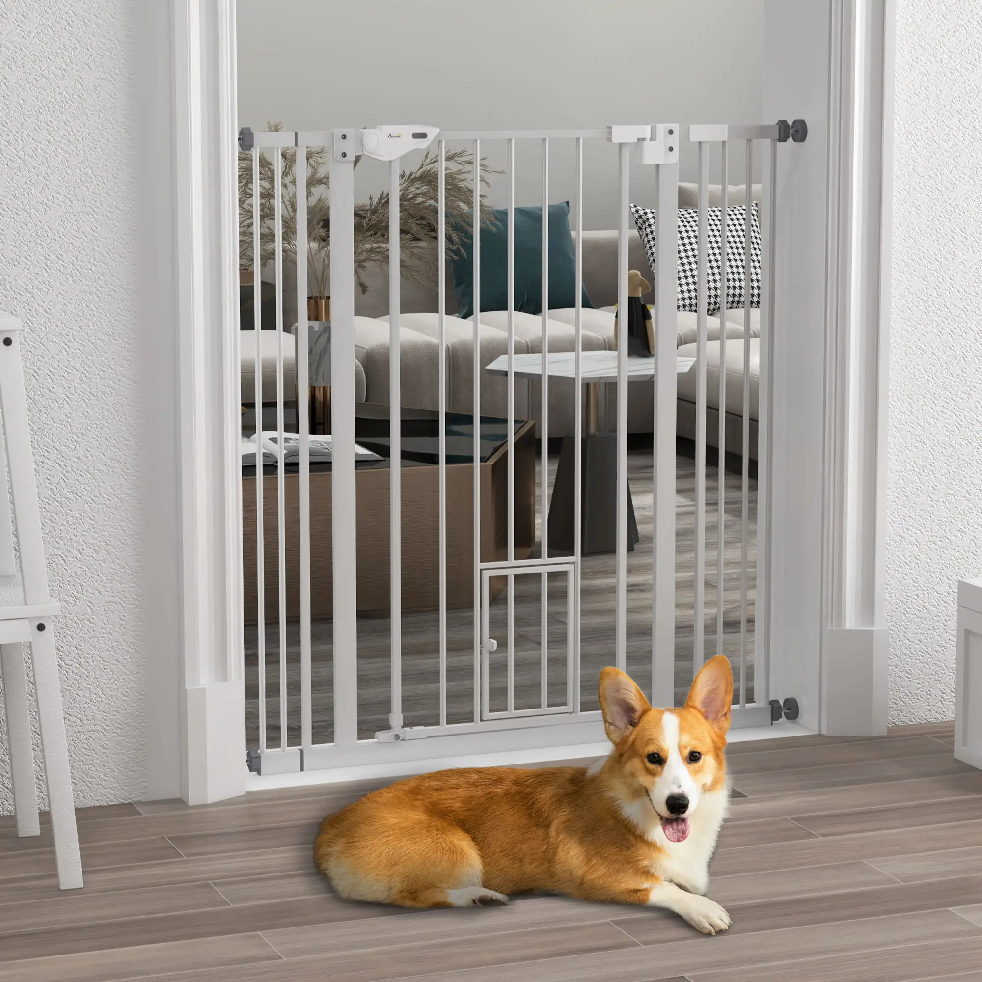 41" Indoor Dog Gate, Easy Open, White - Image 8