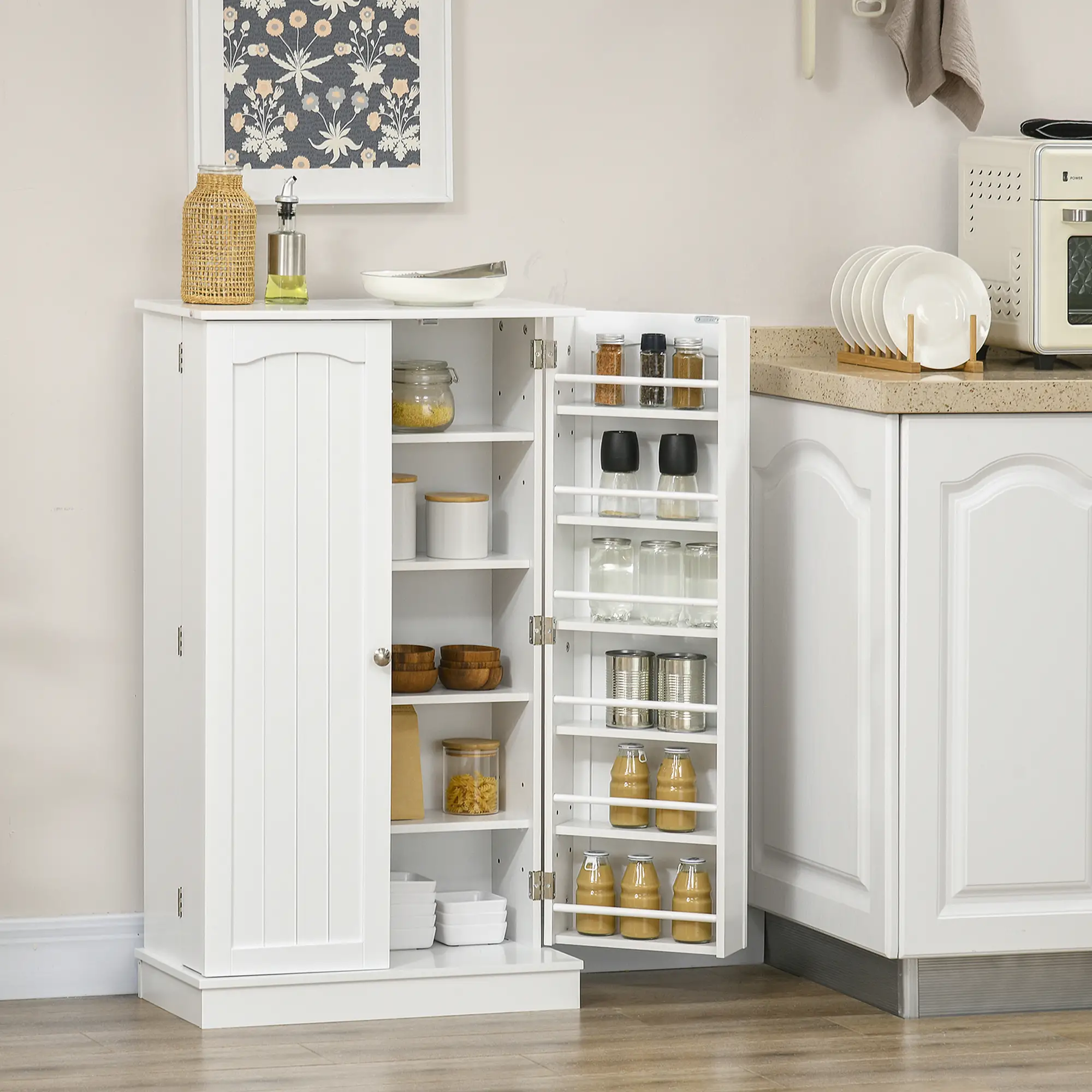 41" Storage Cabinet, 2-Door Kitchen Pantry, 5-Tier Shelving, 12 Spice Racks - Image 11