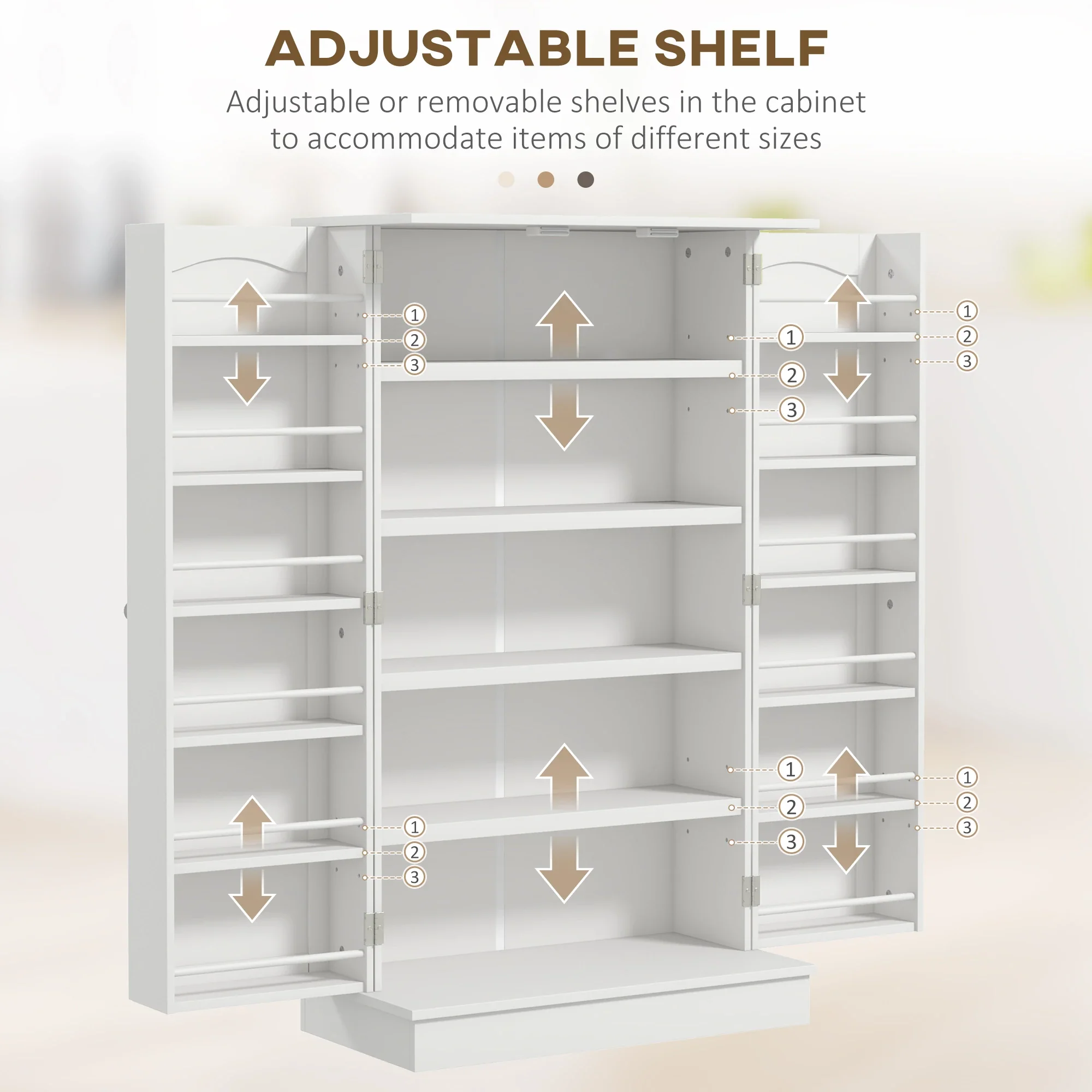 41" Storage Cabinet, 2-Door Kitchen Pantry, 5-Tier Shelving, 12 Spice Racks - Image 7