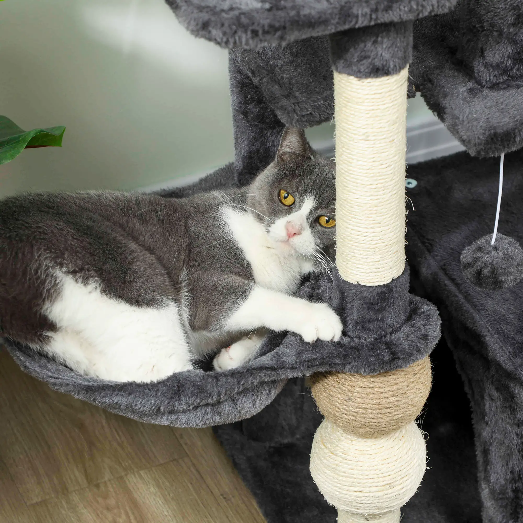 42" Cat Tree, Multi-Level with Perch, Hammock, Condos, Scratching Posts - Image 10