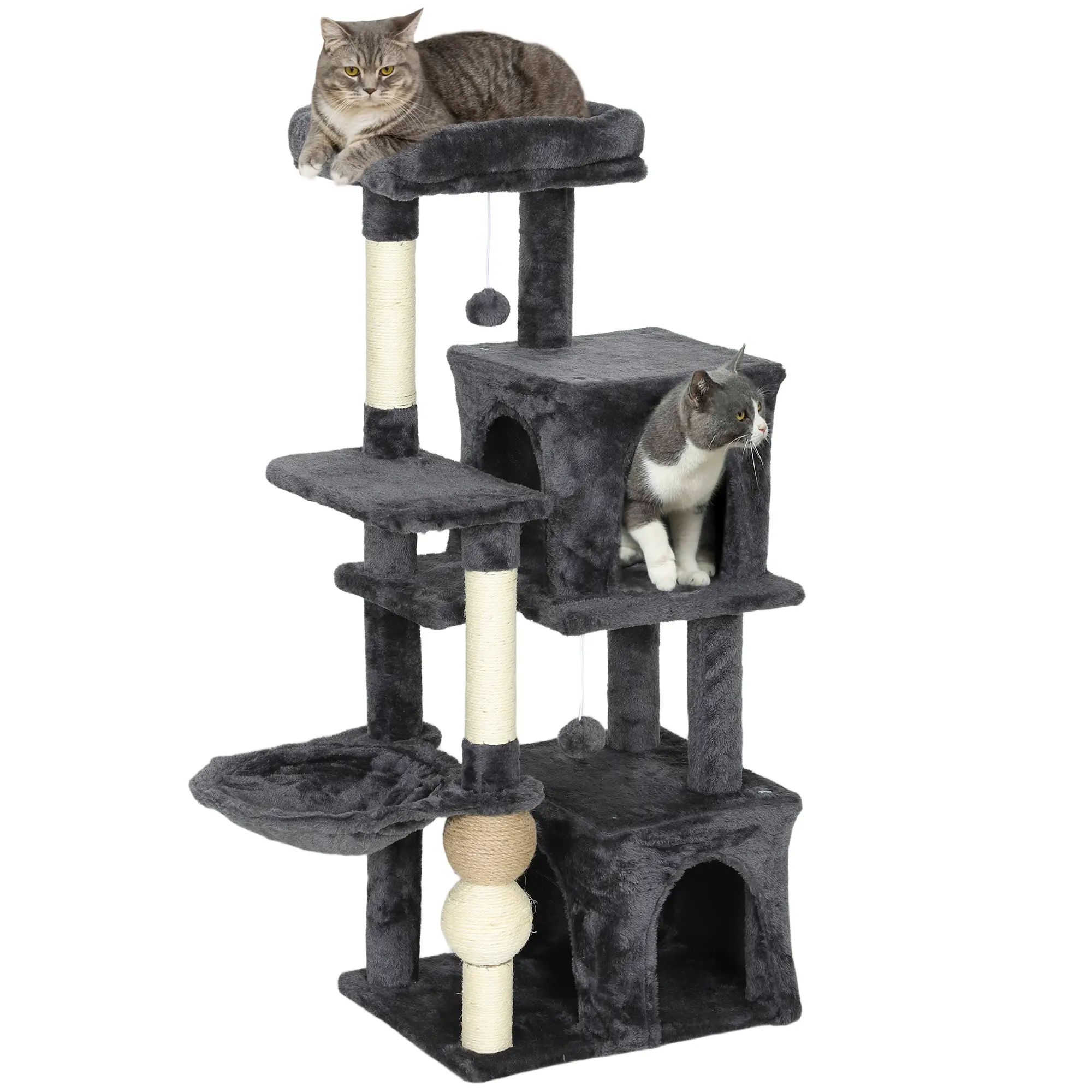 42" Cat Tree, Multi-Level with Perch, Hammock, Condos, Scratching Posts - Image 11