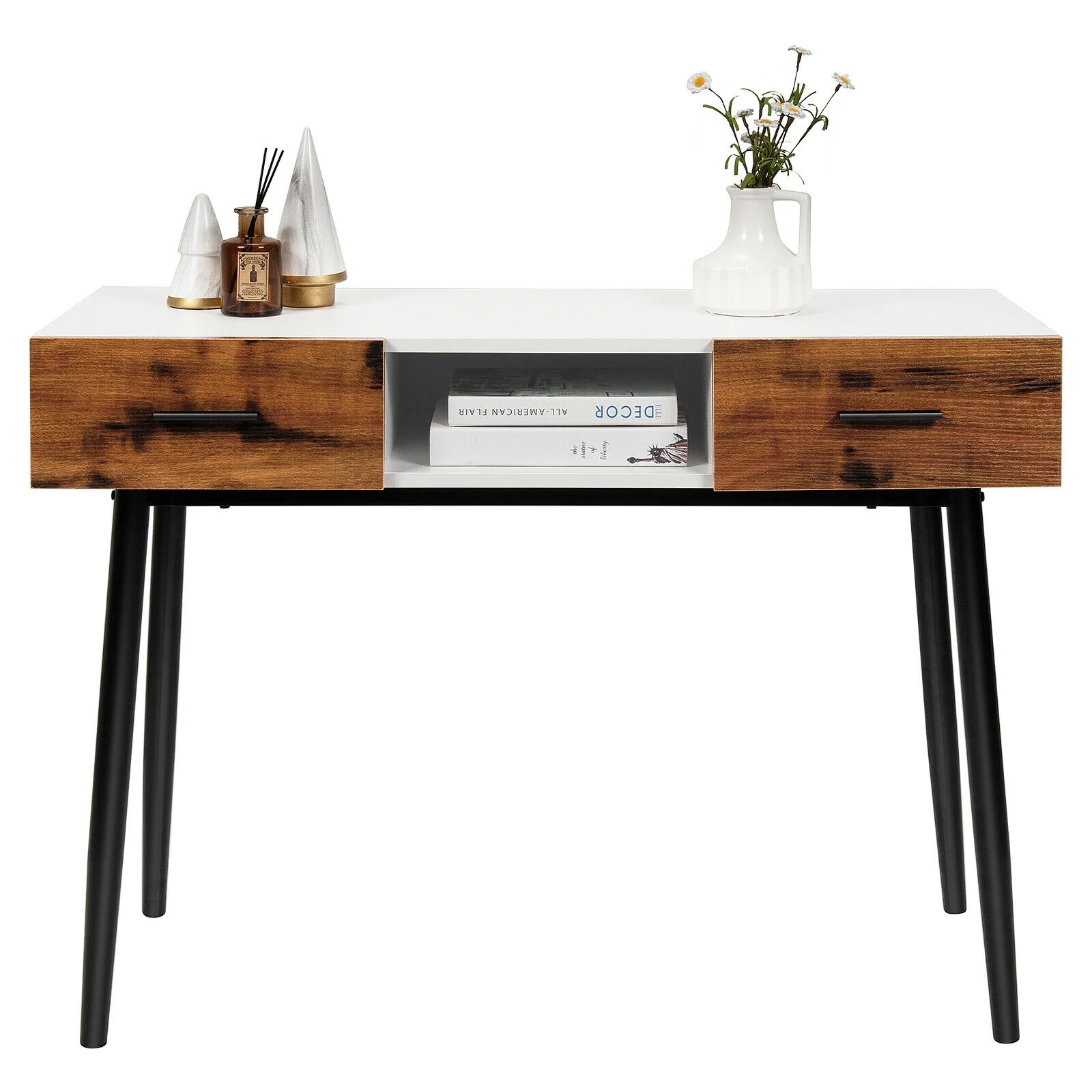 42 Inch Console Table With 2 Drawers, Brown - Image 5