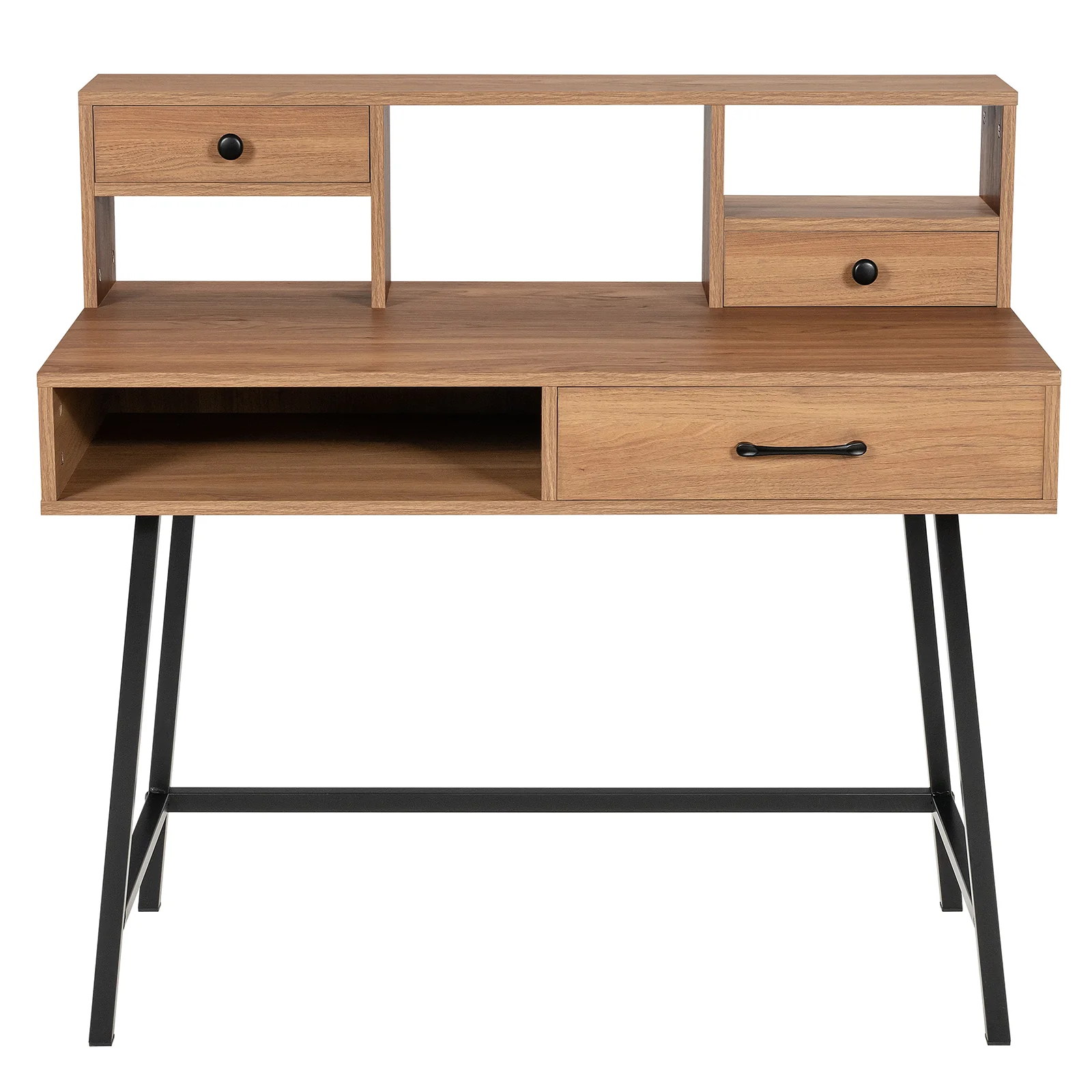 42-Inch Vanity Desk With Tabletop Shelf, 2 Drawers, Natural - Image 8