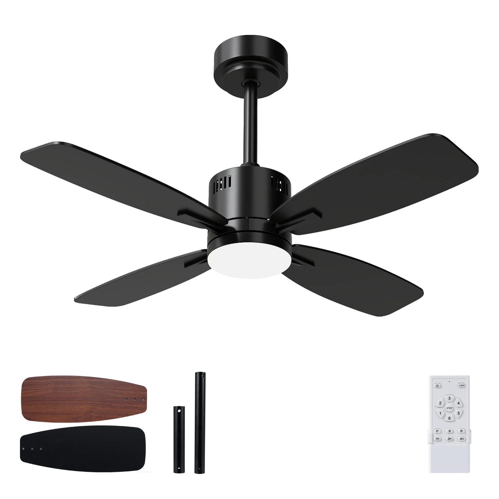 42inch Ceiling Fan with Light and Remote 3CCT LED with Memory 4H Timer 6 Speeds, Black - Image 3