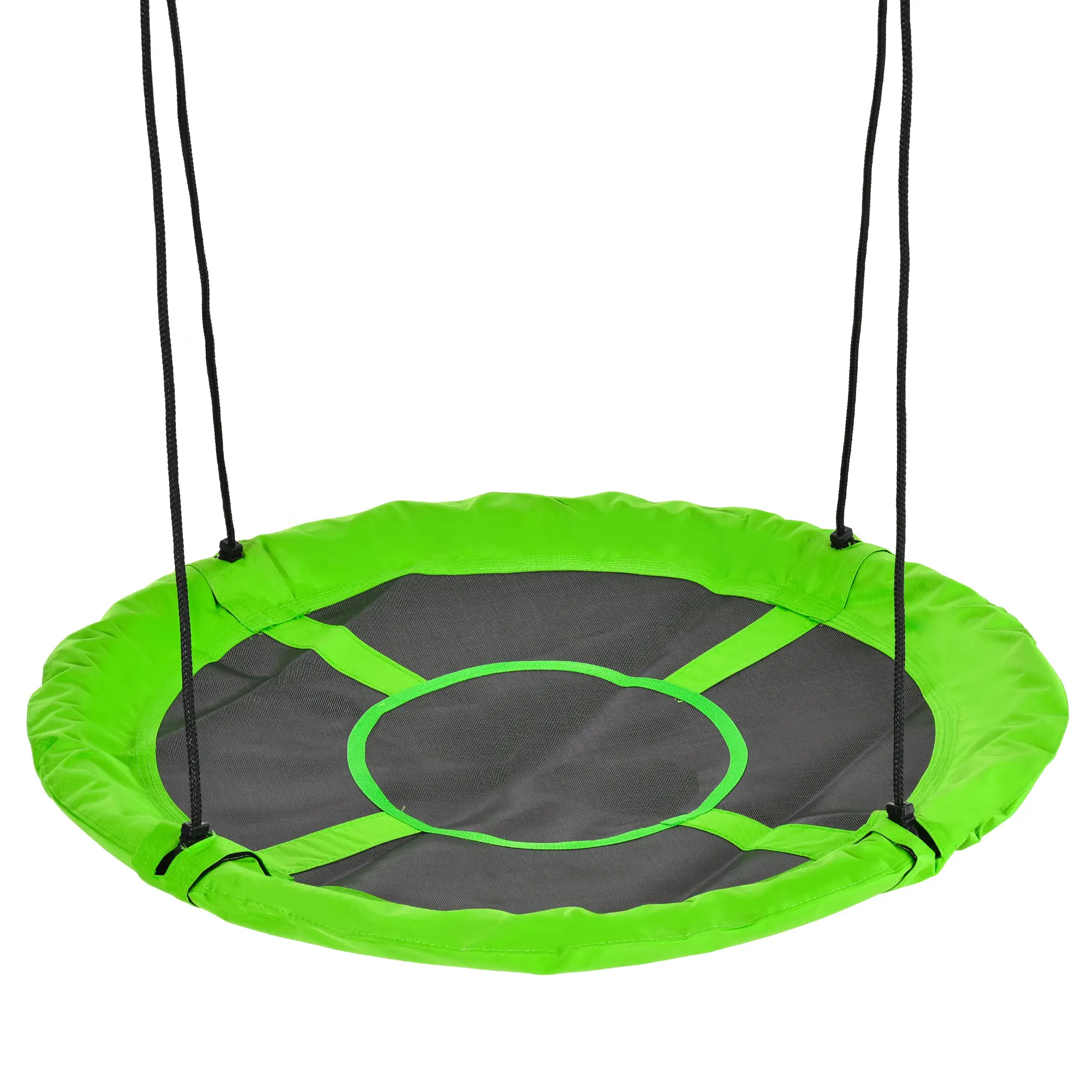 43.25" Saucer Swing, Adjustable Rope Seat, Indoor Outdoor, Green