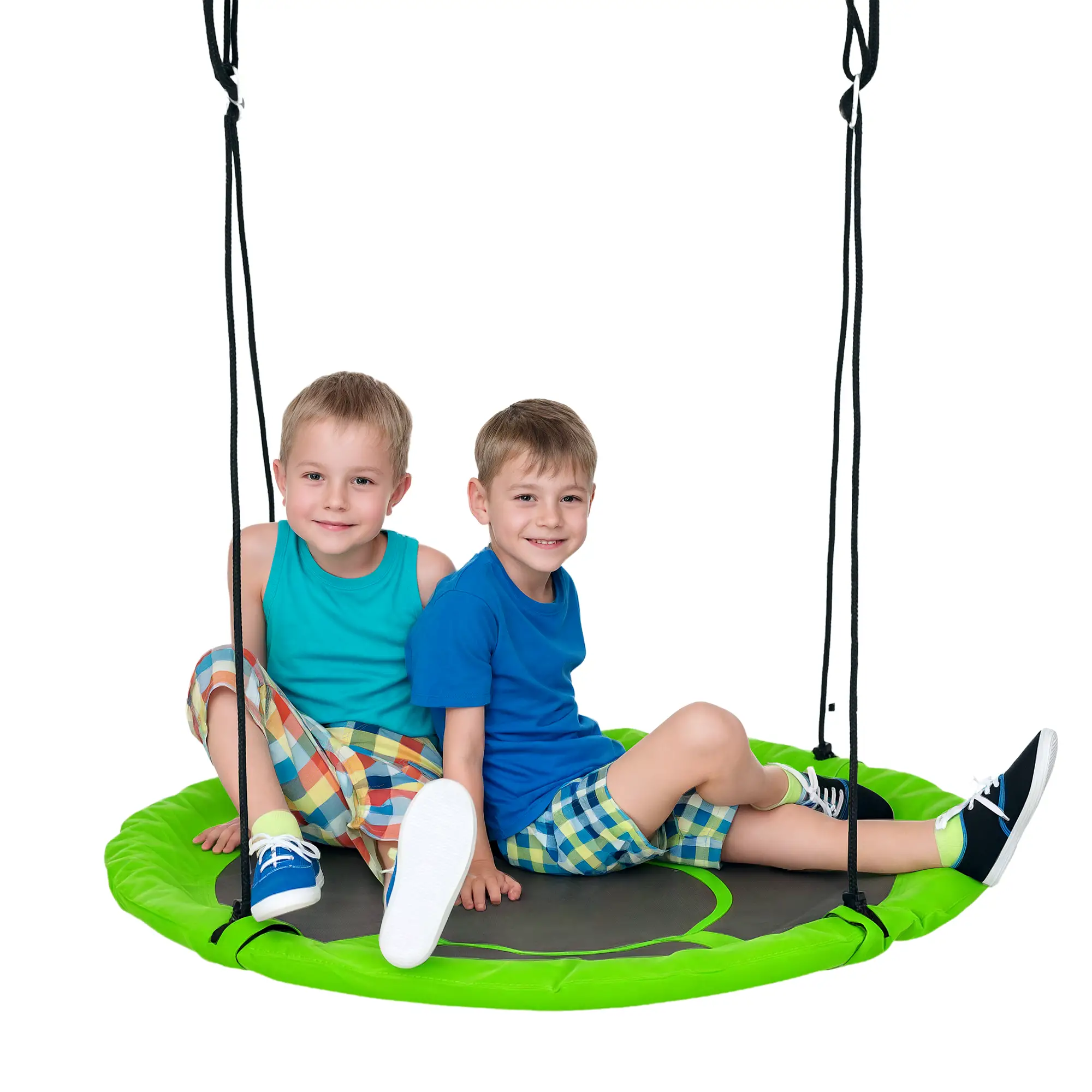 43.25" Saucer Swing, Adjustable Rope Seat, Indoor Outdoor, Green - Image 11