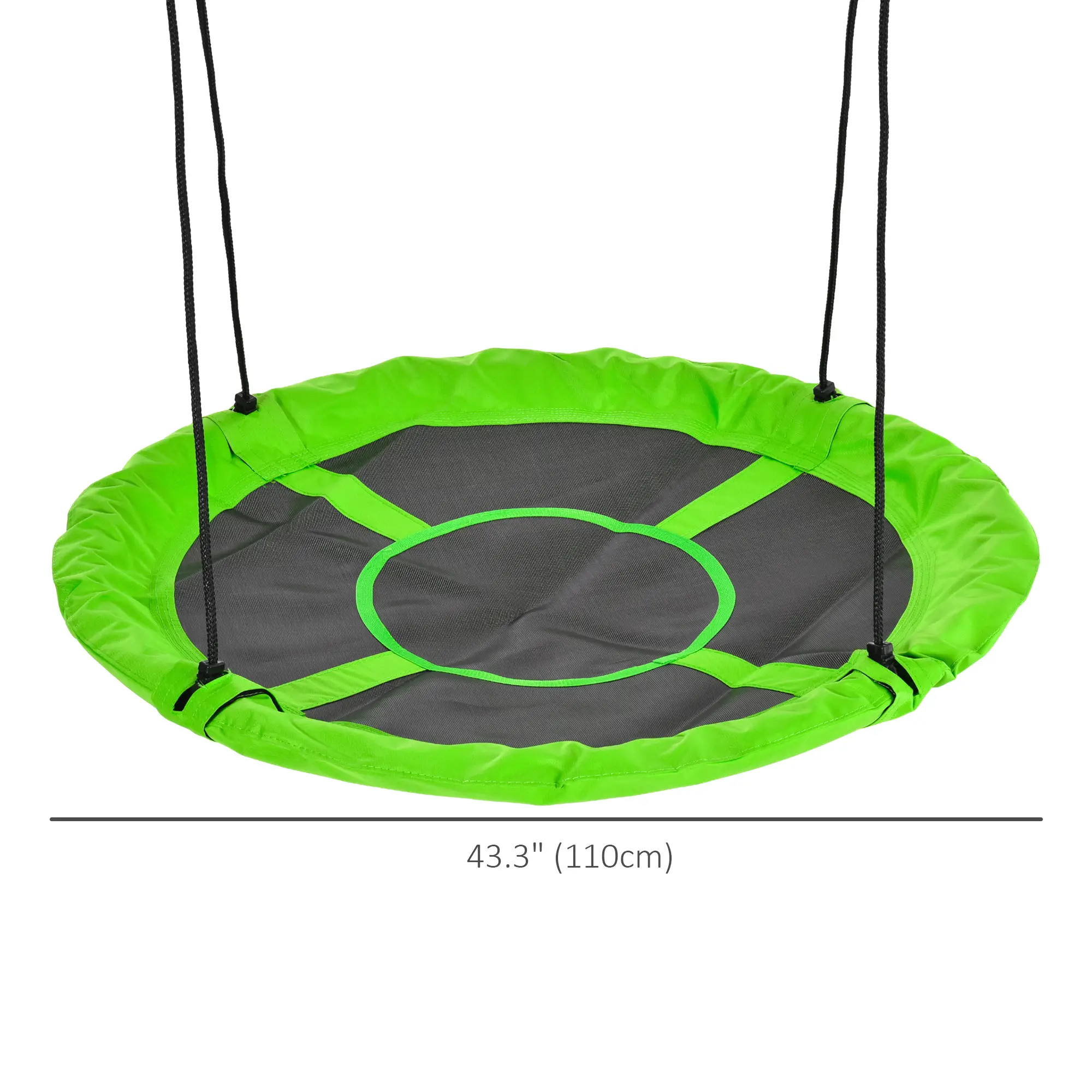 43.25" Saucer Swing, Adjustable Rope Seat, Indoor Outdoor, Green - Image 3