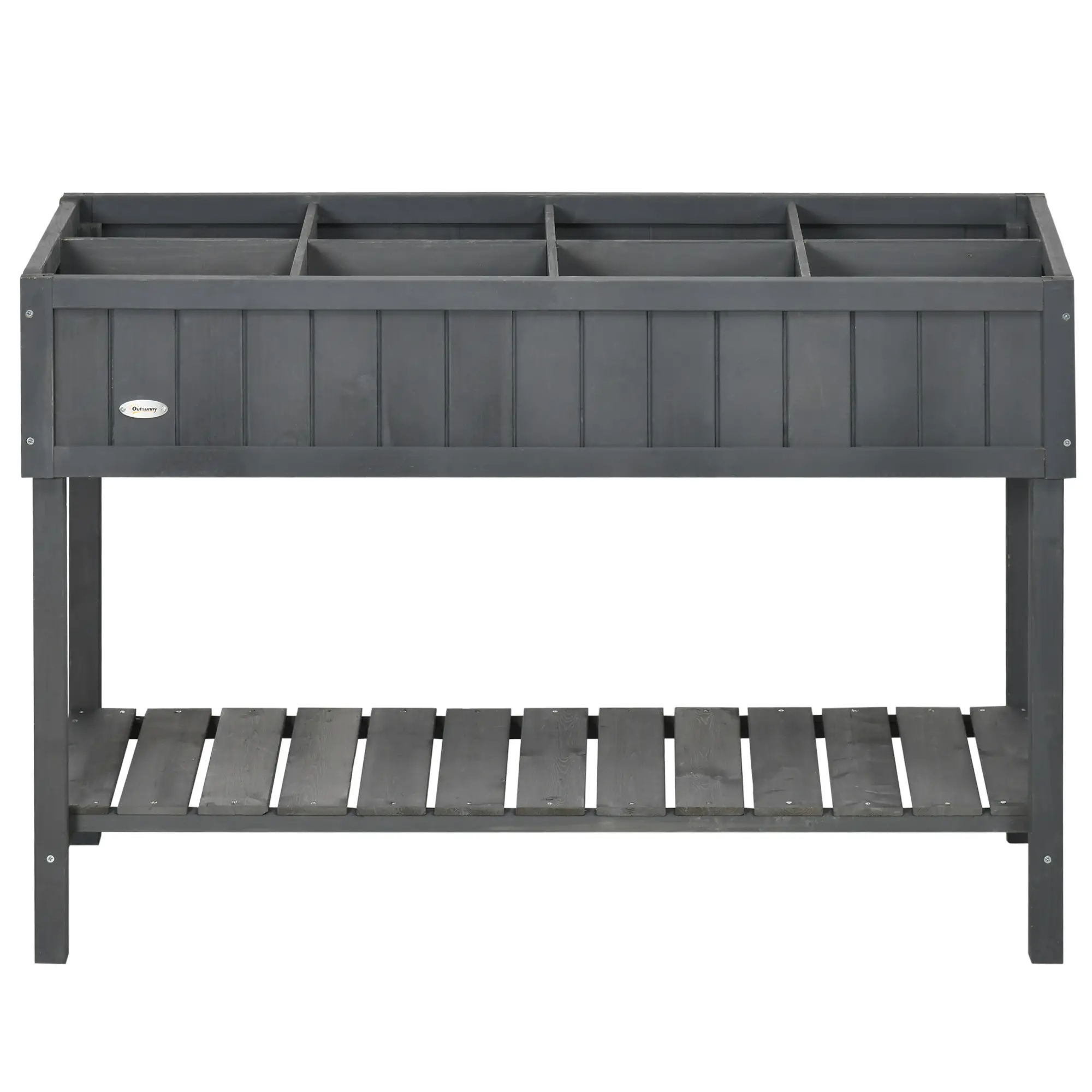43.25" x 18" x 30" Raised Garden Bed, Wooden Plant Stand, Dark Grey - Image 11
