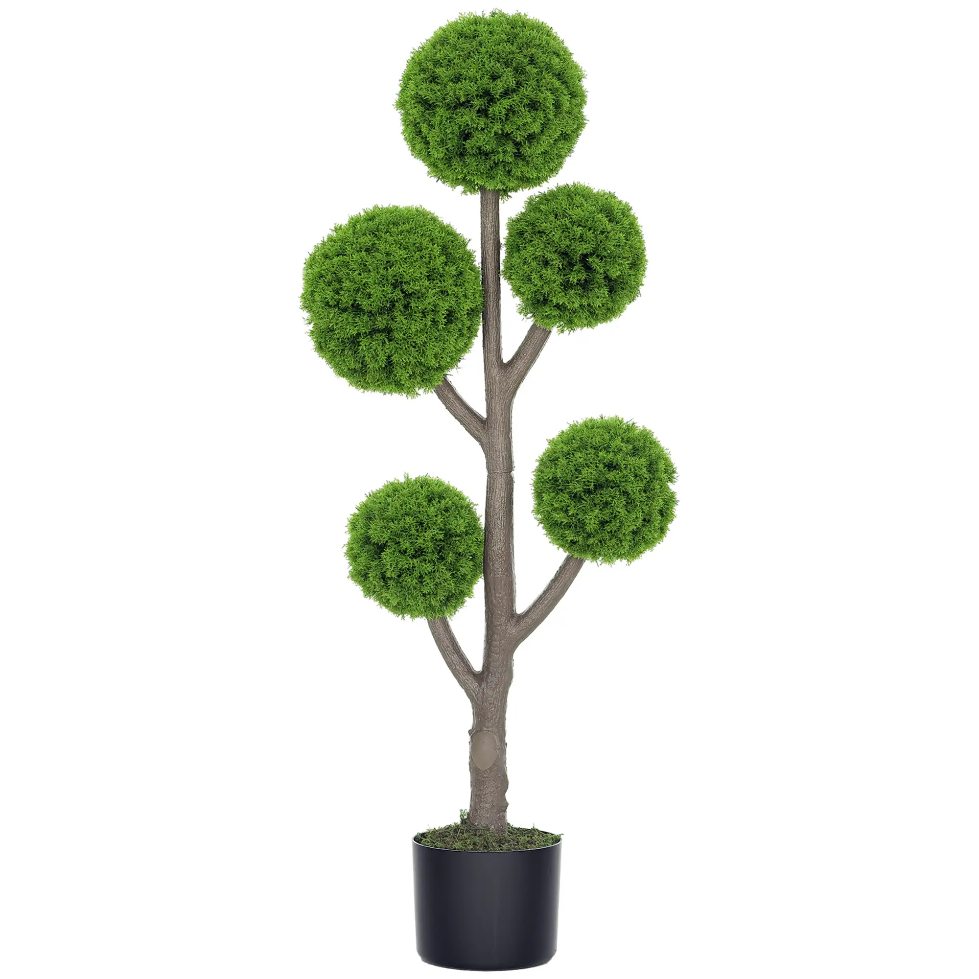 43.3" Artificial Ball Cypress Topiary Tree, Indoor Outdoor Plant In Pot, Green - Image 11