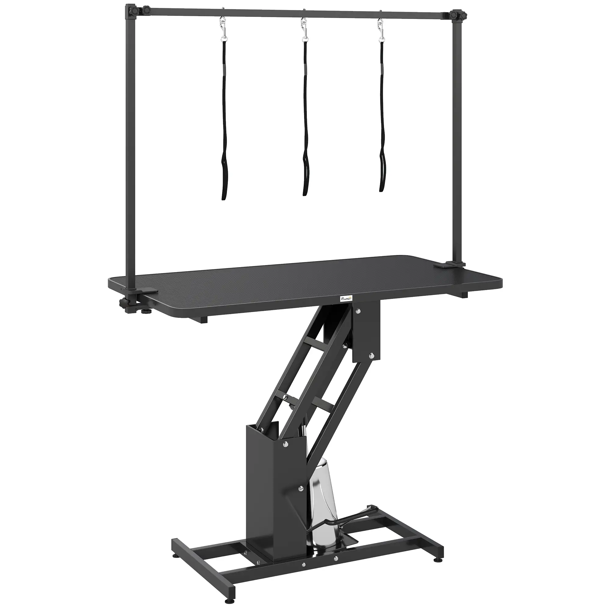 43" L Hydraulic Dog Grooming Table, Z-Lift Height Adjustable Pet Grooming Table with Noose and Non-Slip Tabletop