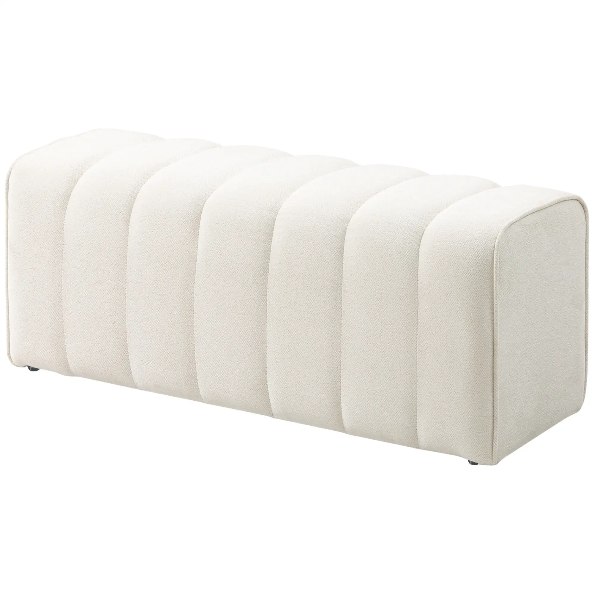 43" Upholstered Bed Bench, 485 lbs Capacity, Cream White