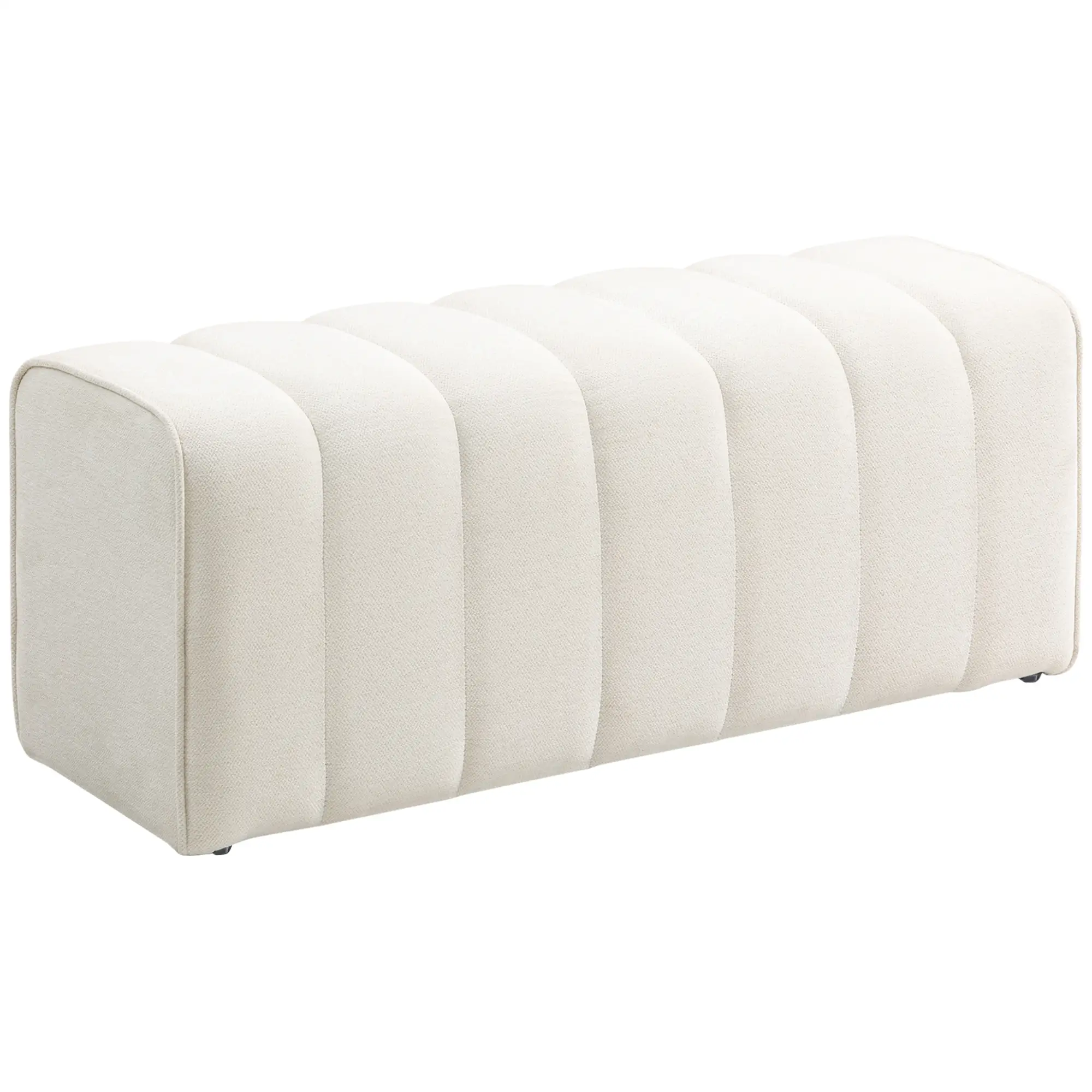 43" Upholstered Bed Bench, 485 lbs Capacity, Cream White - Image 11